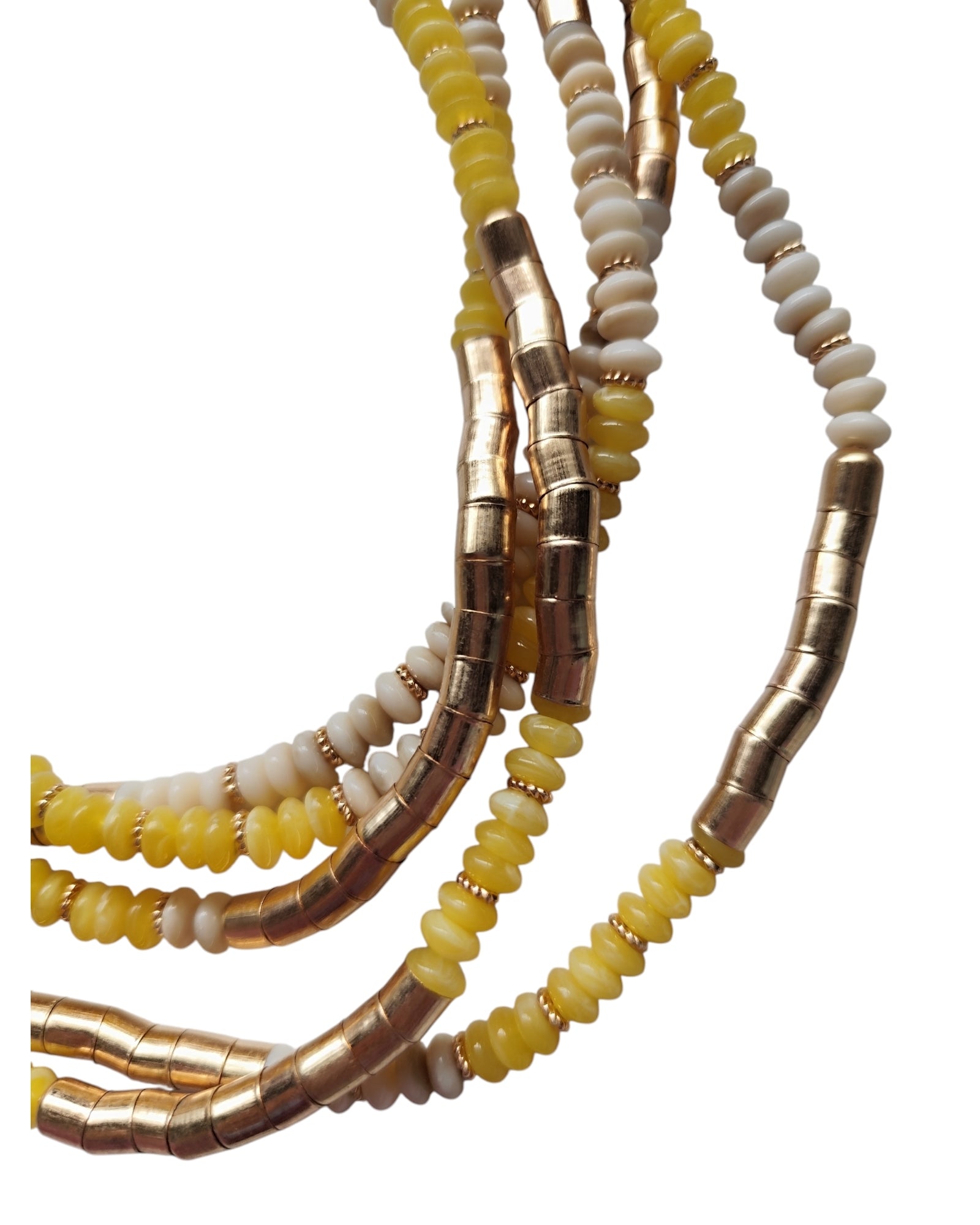 Colar Maxi Amarelo e Dourado