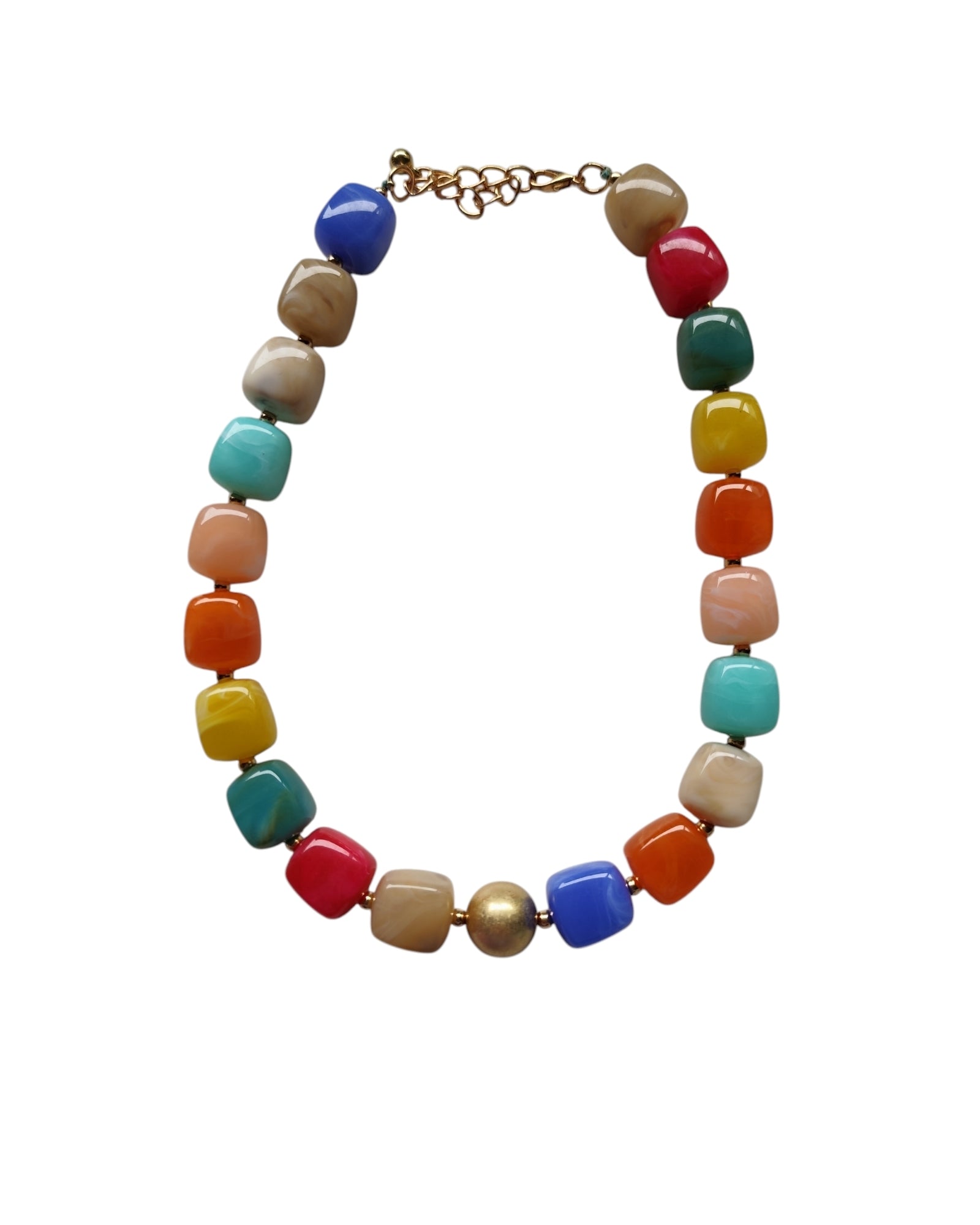 Colar Multicor Dourado