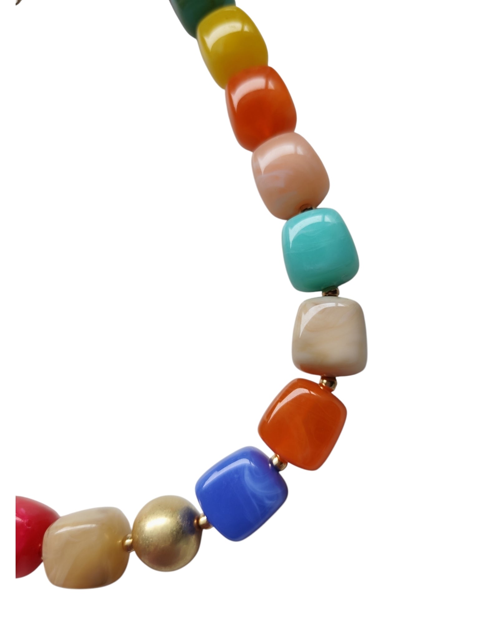 Colar Multicor Dourado