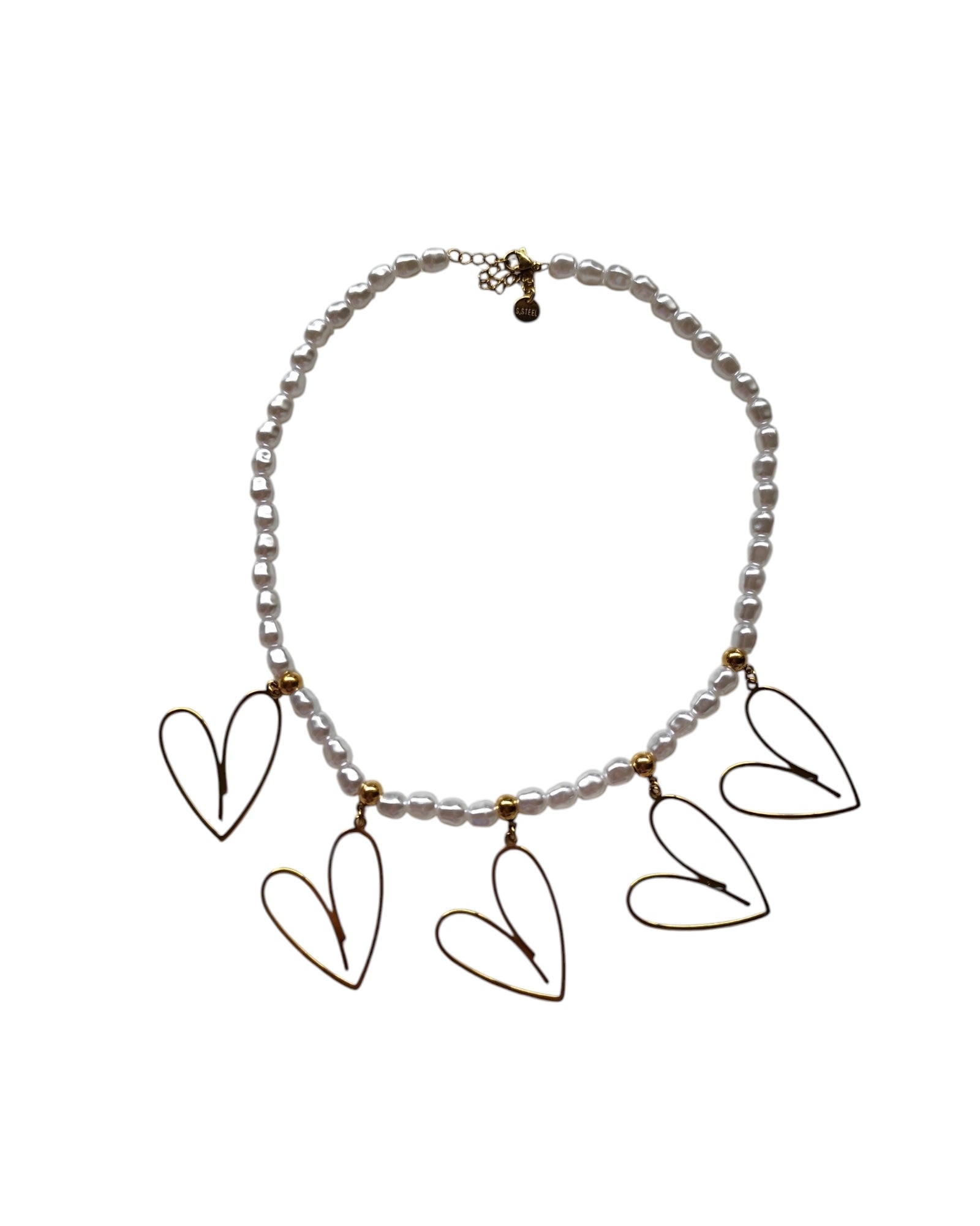 Colar Pérola Corações