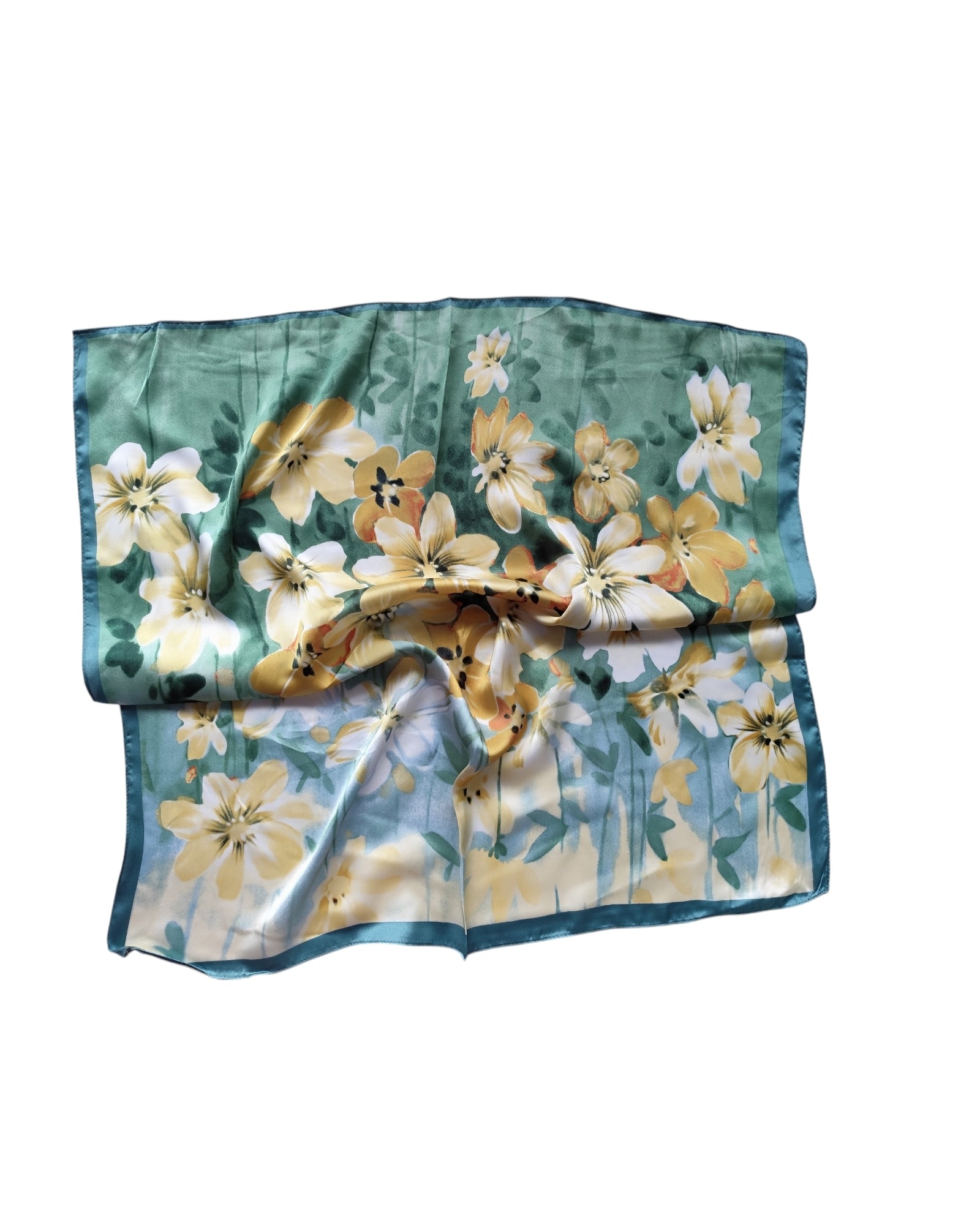 Lenço Floral Verde Suave