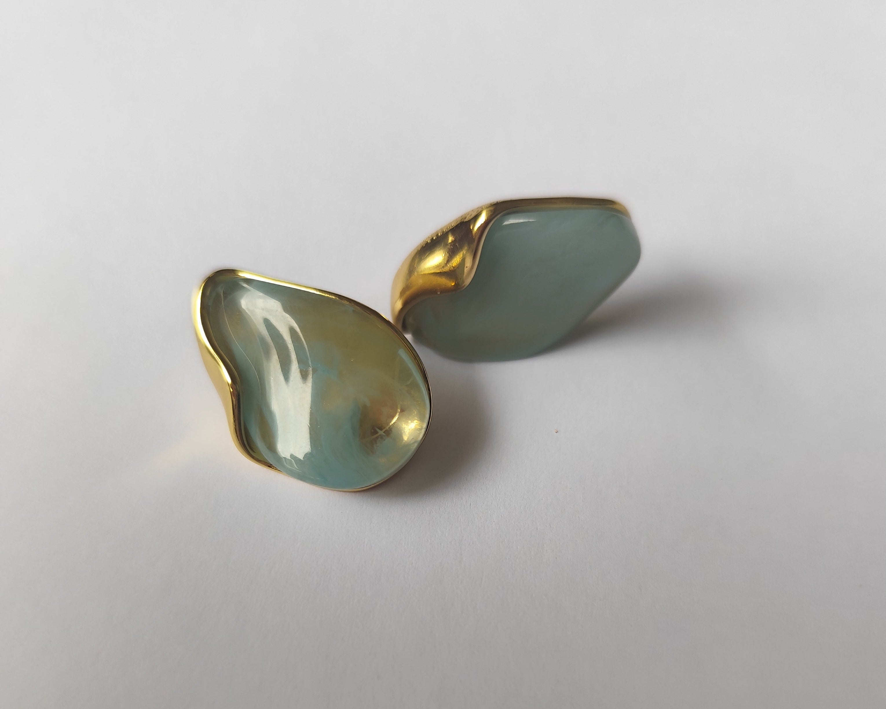 Brincos Aura Verde Água