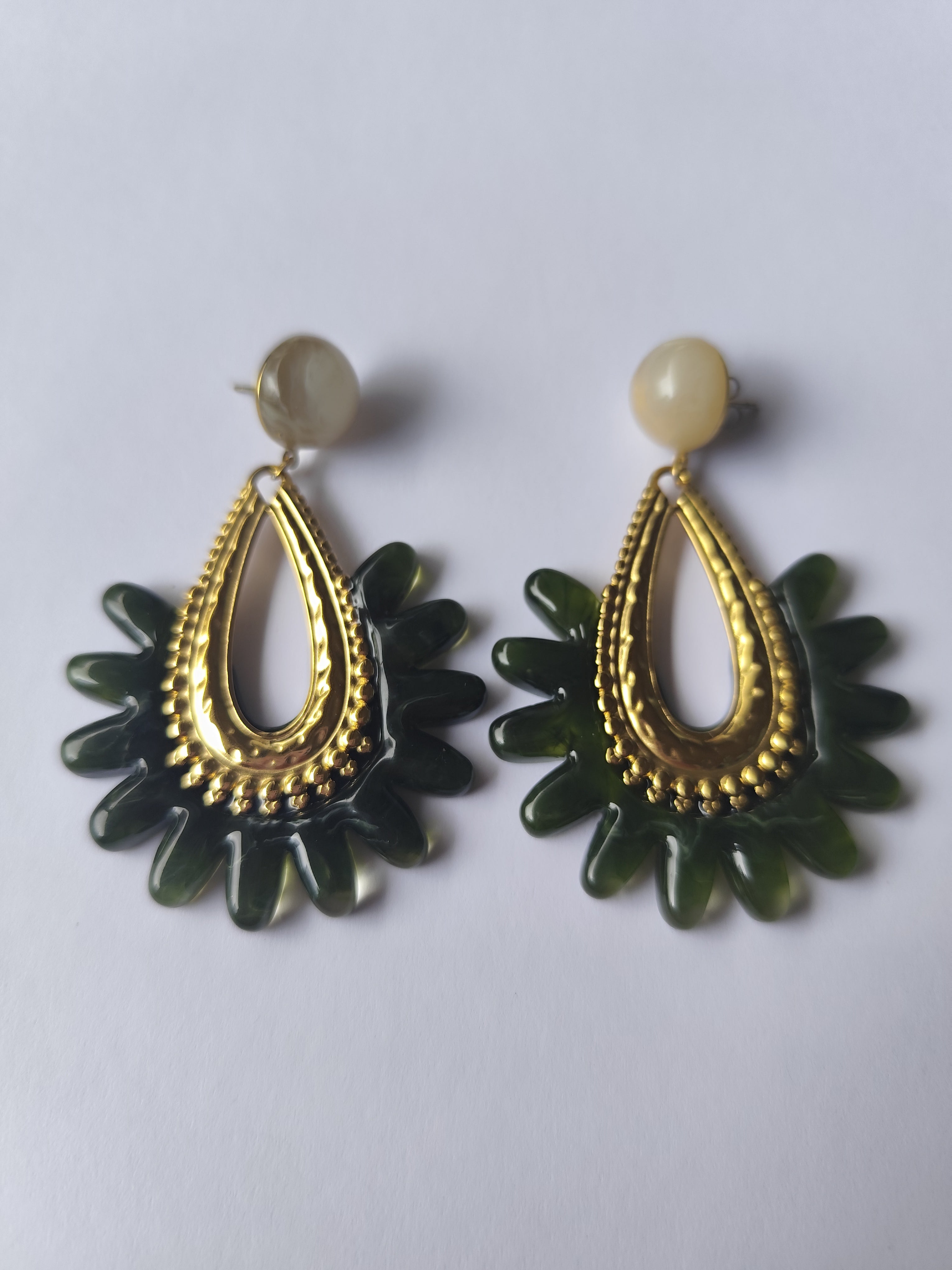 Brincos Folhagem Verde