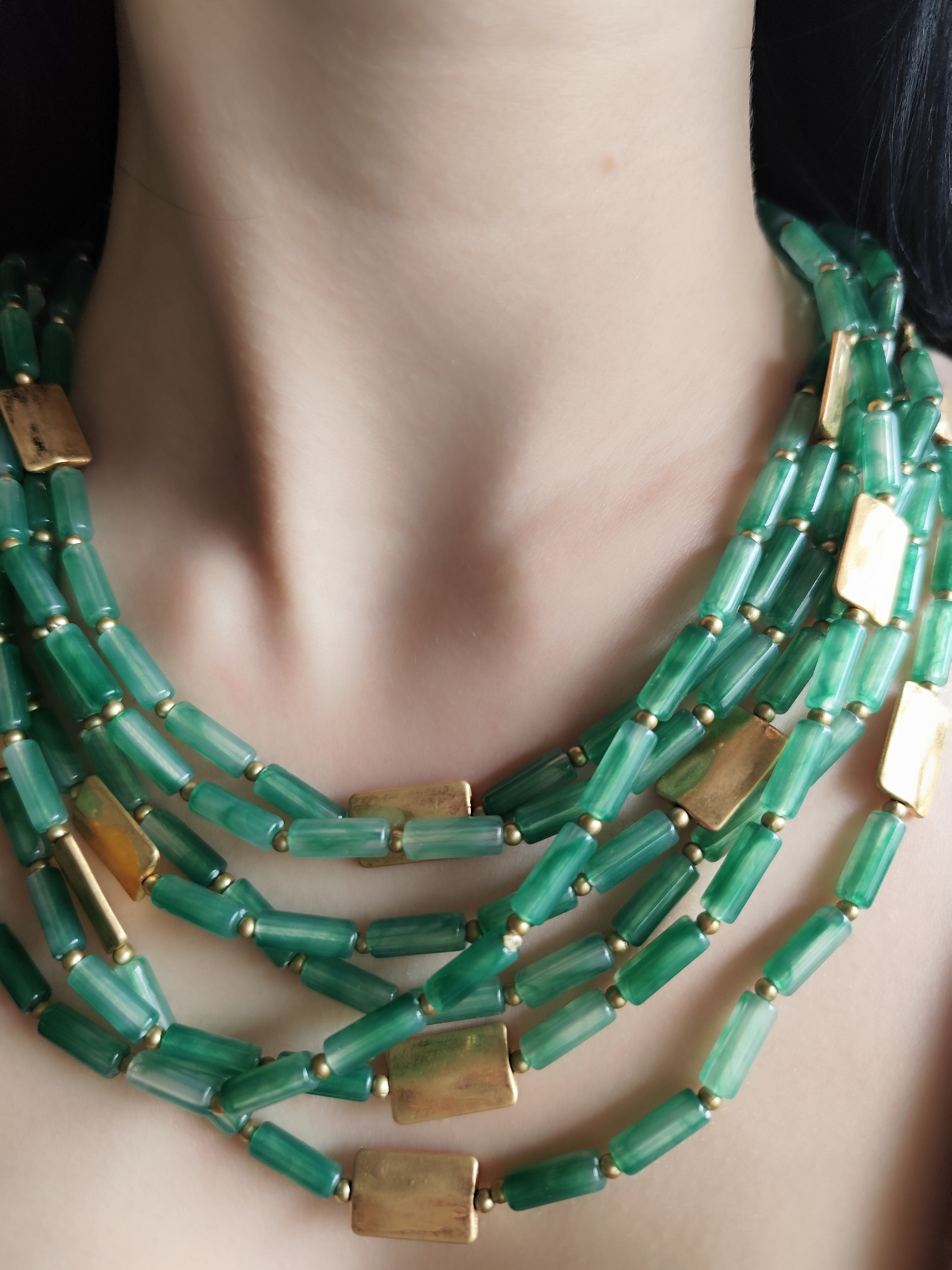 Colar Maxi Verde Elegance