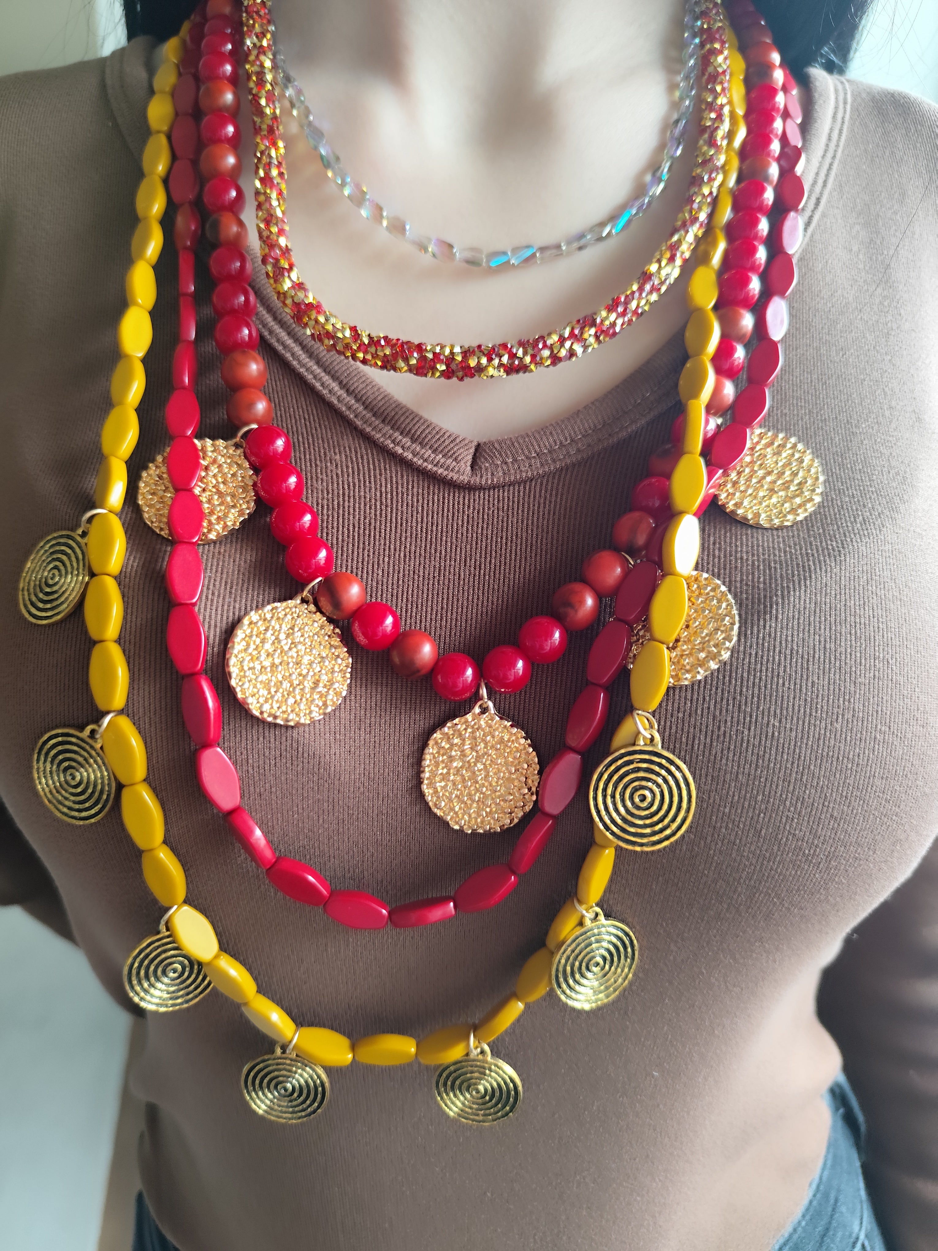 Colar Maxi Étnico Chic 5 em 1