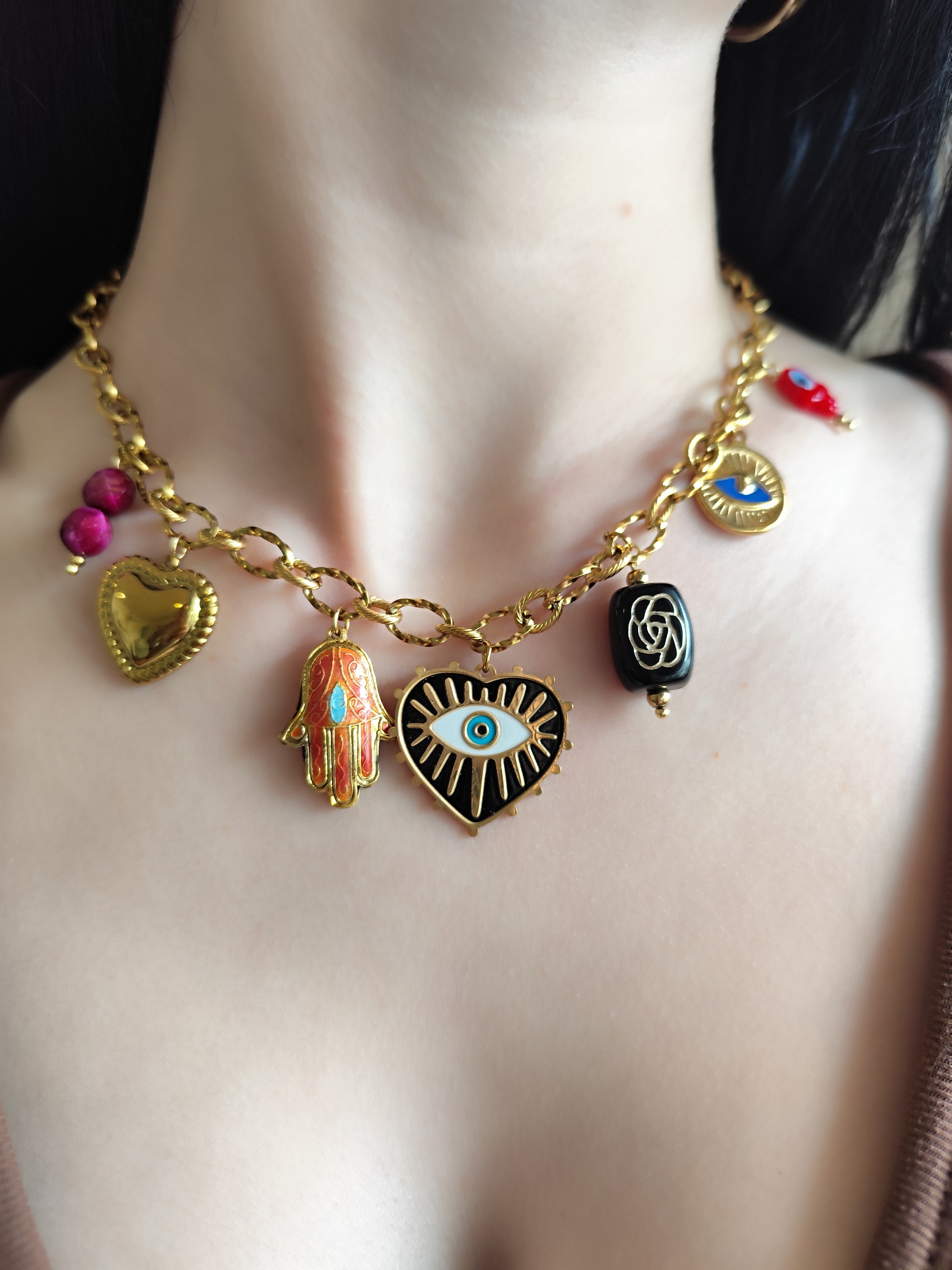 Colar Charms Amuletos