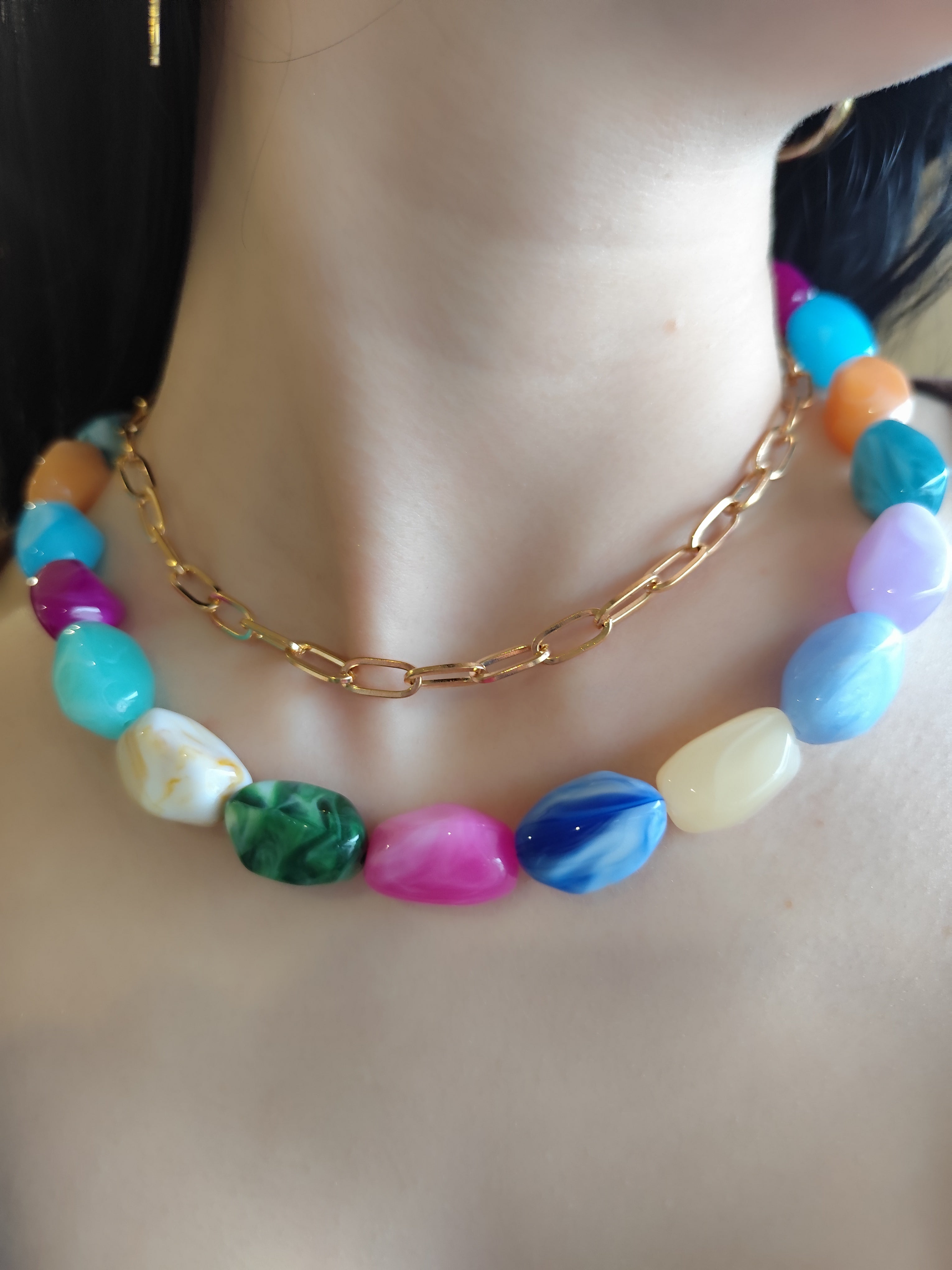 Colar Duplo Colorido