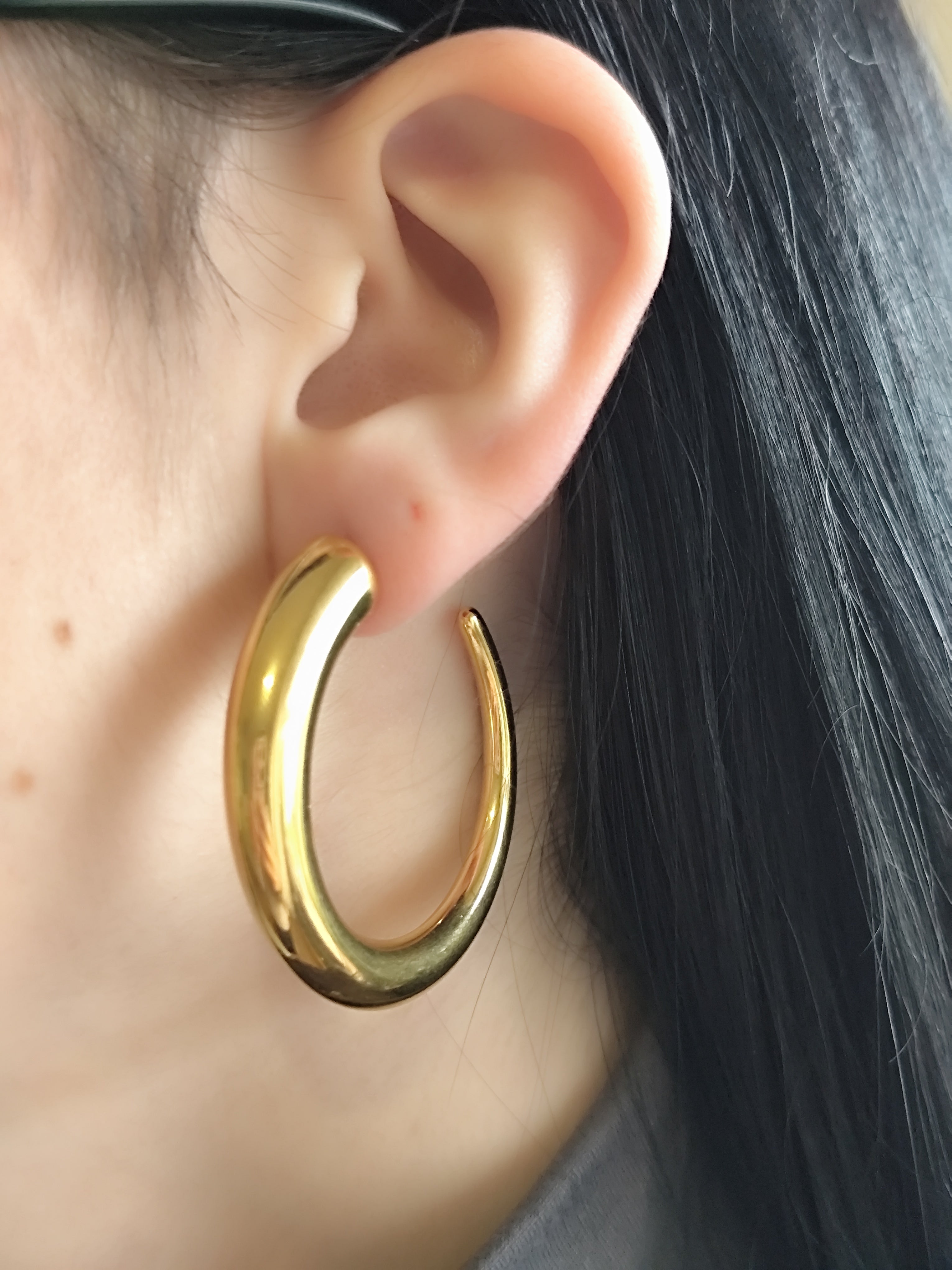 Brincos Argola Luna Dourado