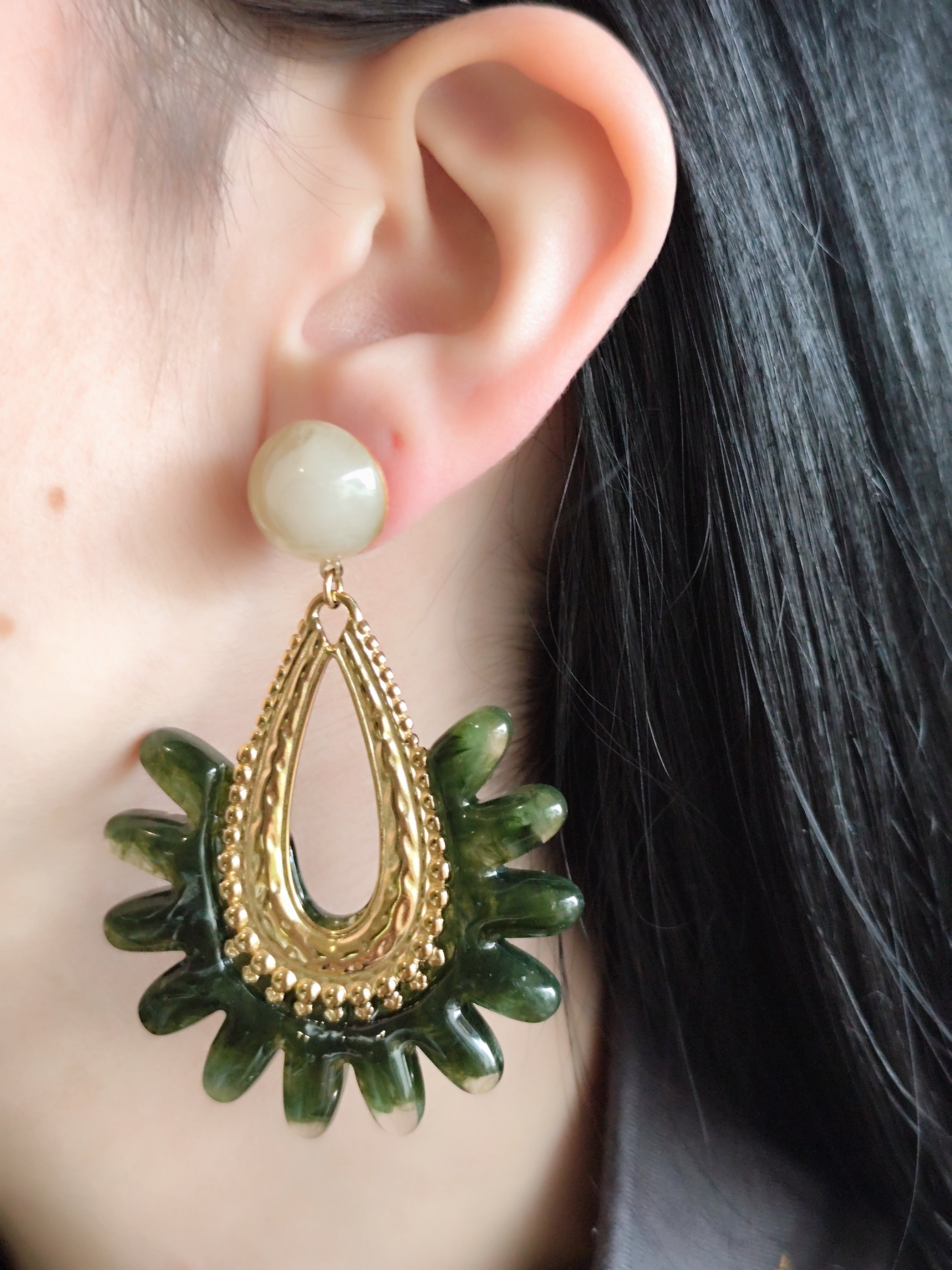 Brincos Folhagem Verde