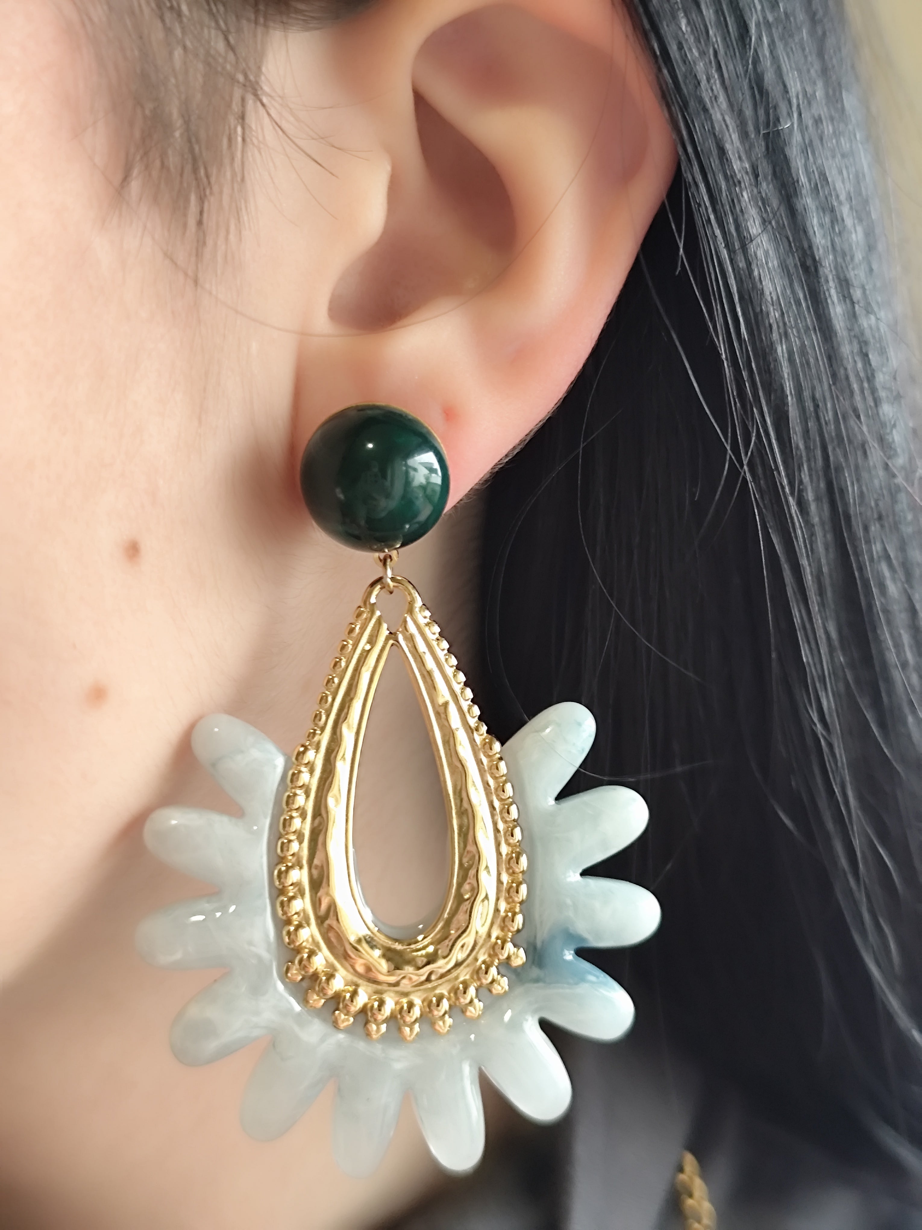 Brincos Aurora Azulado