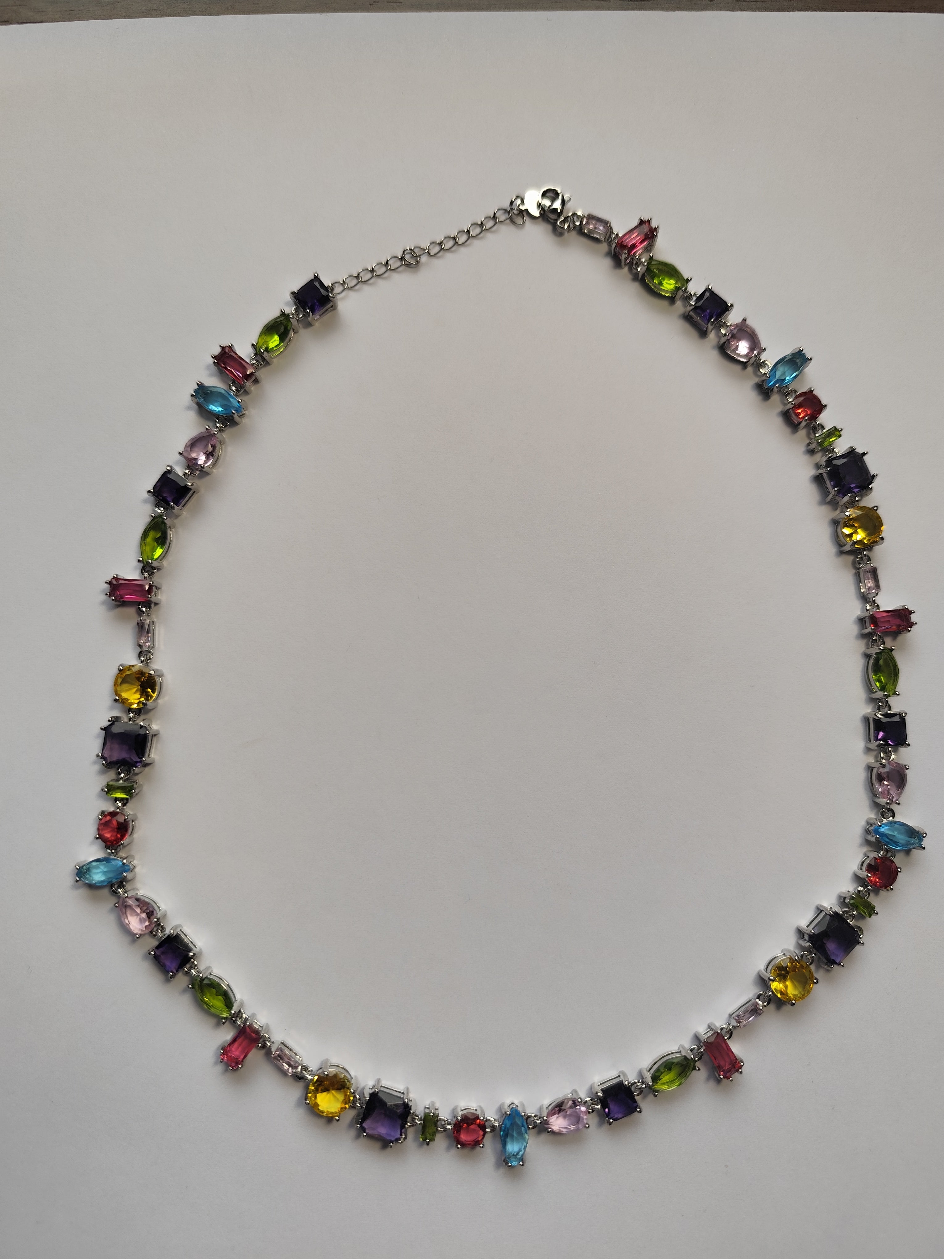 Colar Arco-Íris Prateado