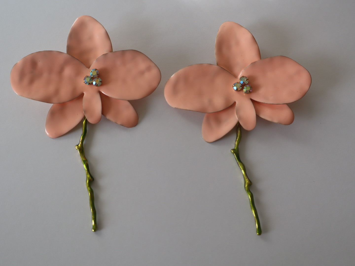 Brincos Orquídea Rosa Pêssego