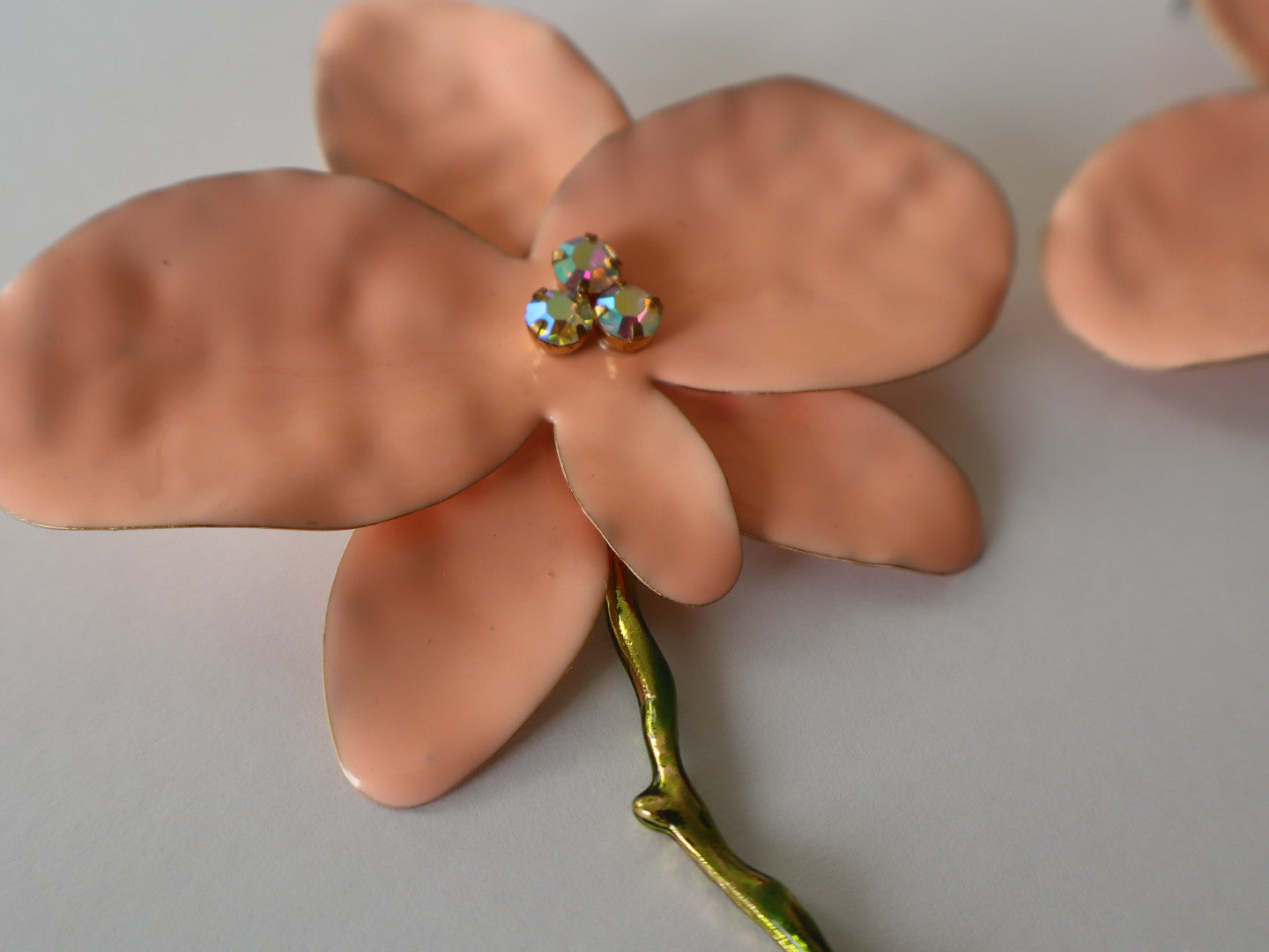 Brincos Orquídea Rosa Pêssego