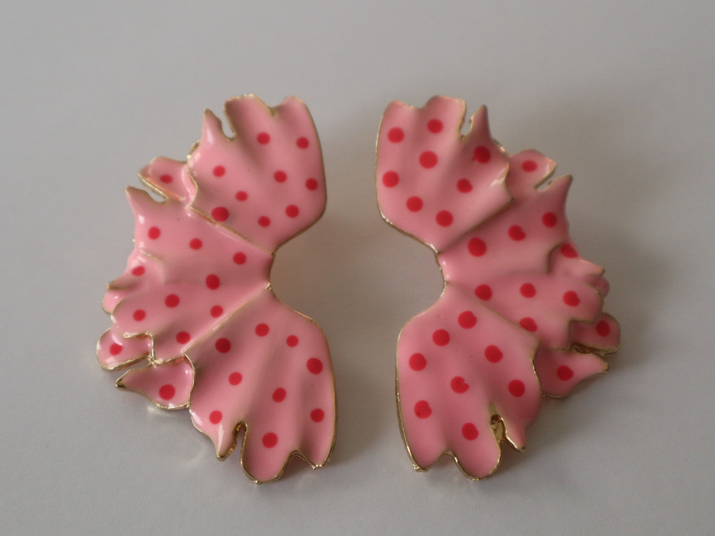 Brincos Folha Poá Rosa