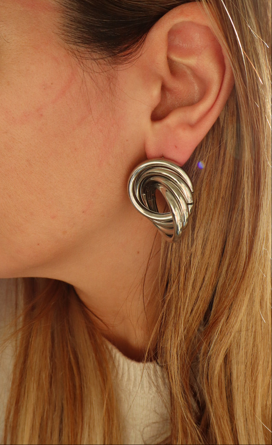 Brincos Espiral Prateado