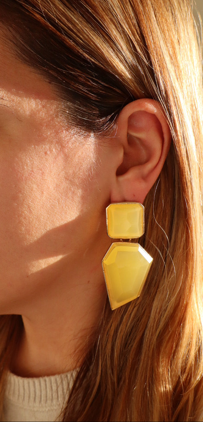 Brincos Geométricos Mel Dourado