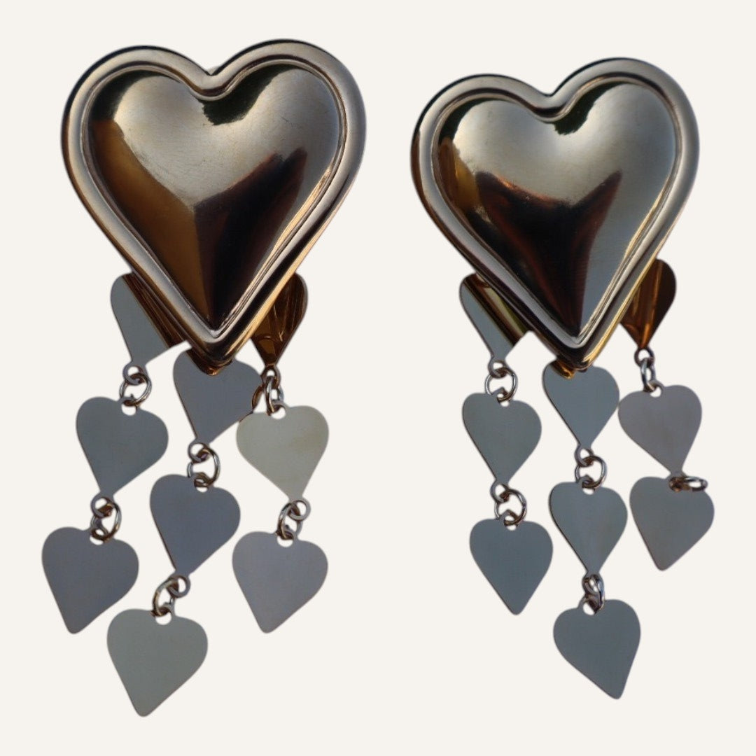 Brincos Coração Cascata