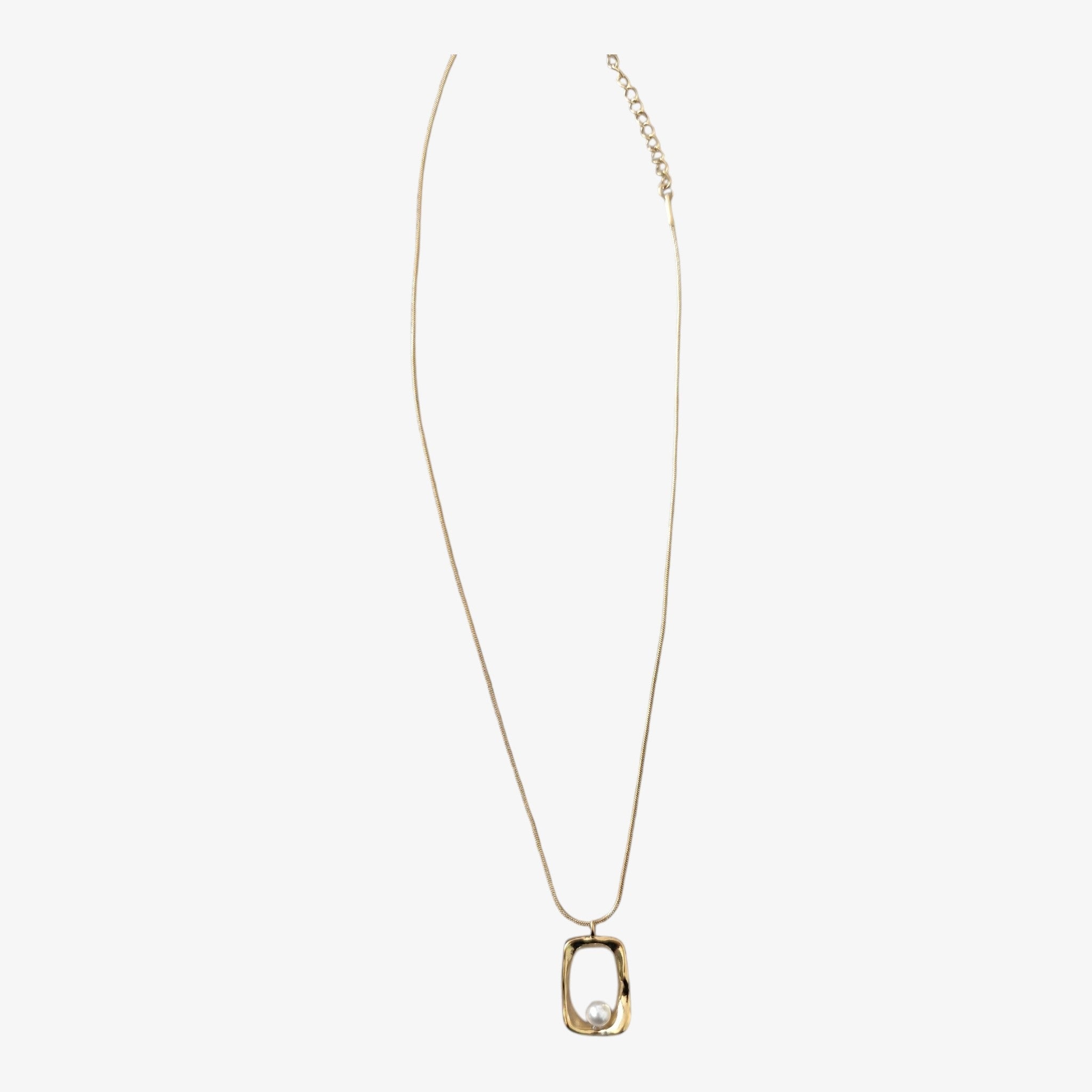 Colar Geométrico Pérola Dourado