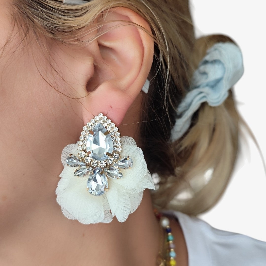 Brincos Flor Crystal