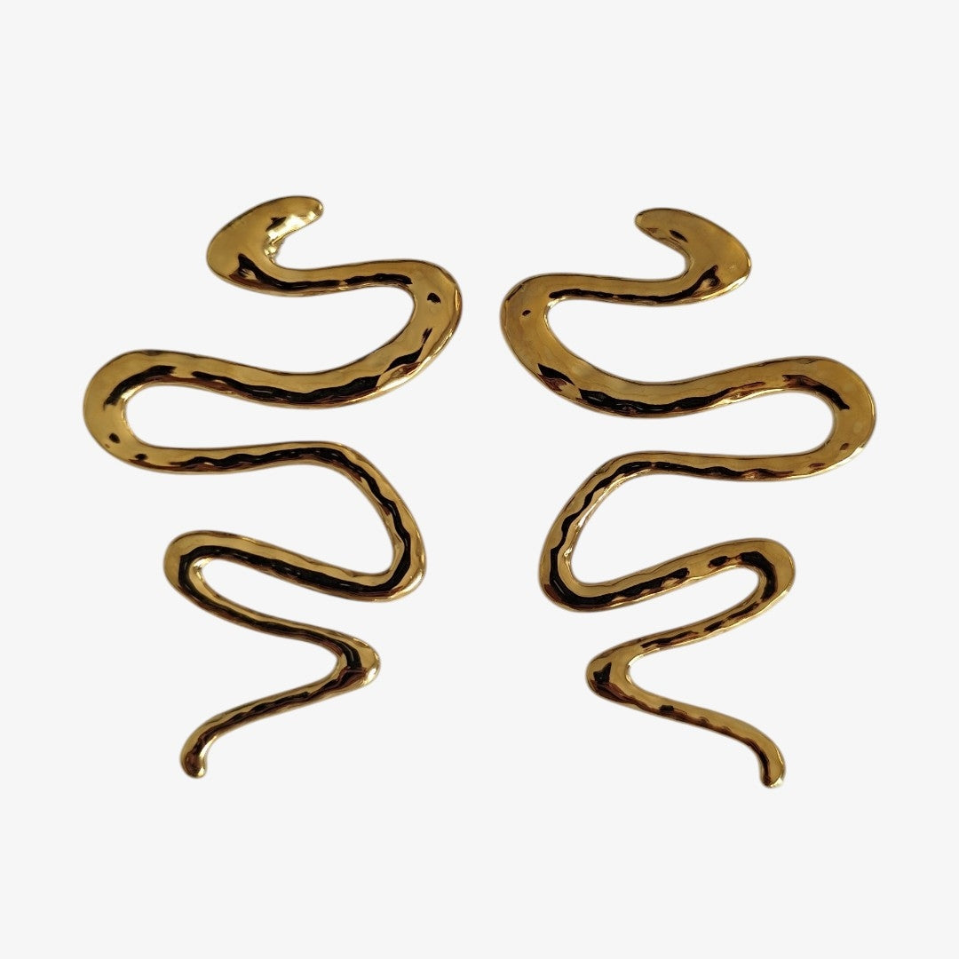 Brincos Serpente Dourada