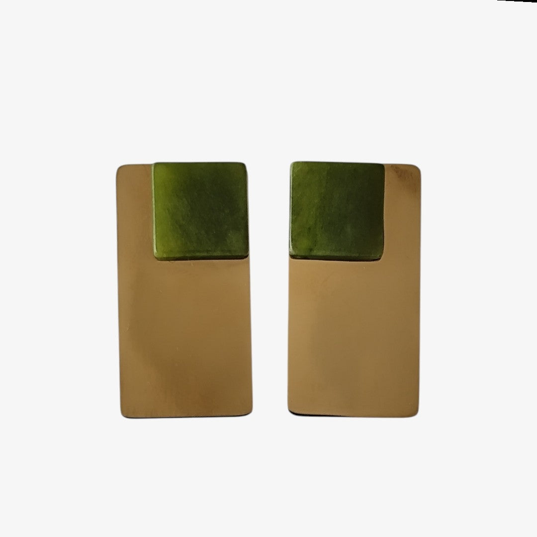Brincos Geometria Chic Verde
