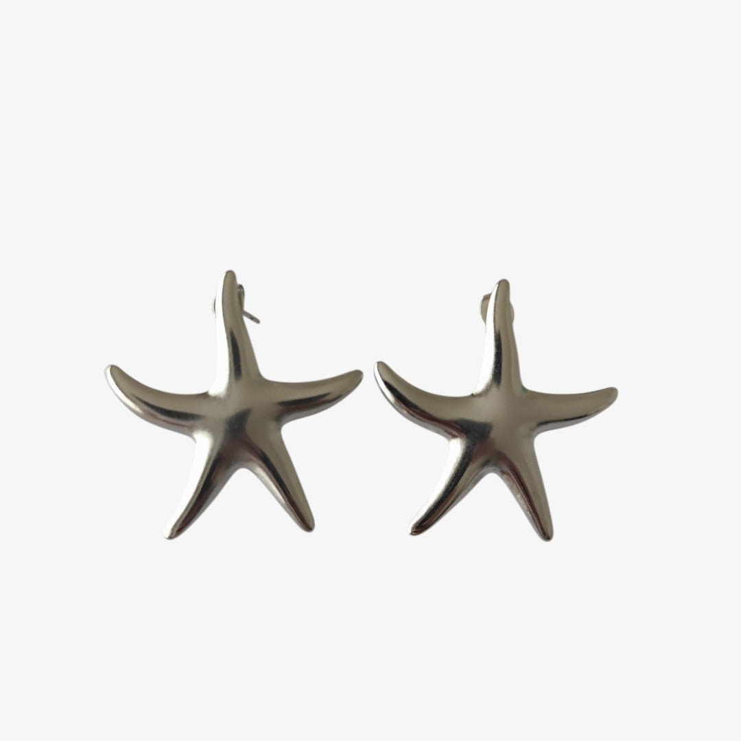 Brincos Estrela do Mar Prateada