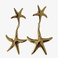 Brincos Dupla Estrela do Mar Dourada