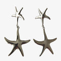 Brincos Dupla Estrela do Mar Prateada