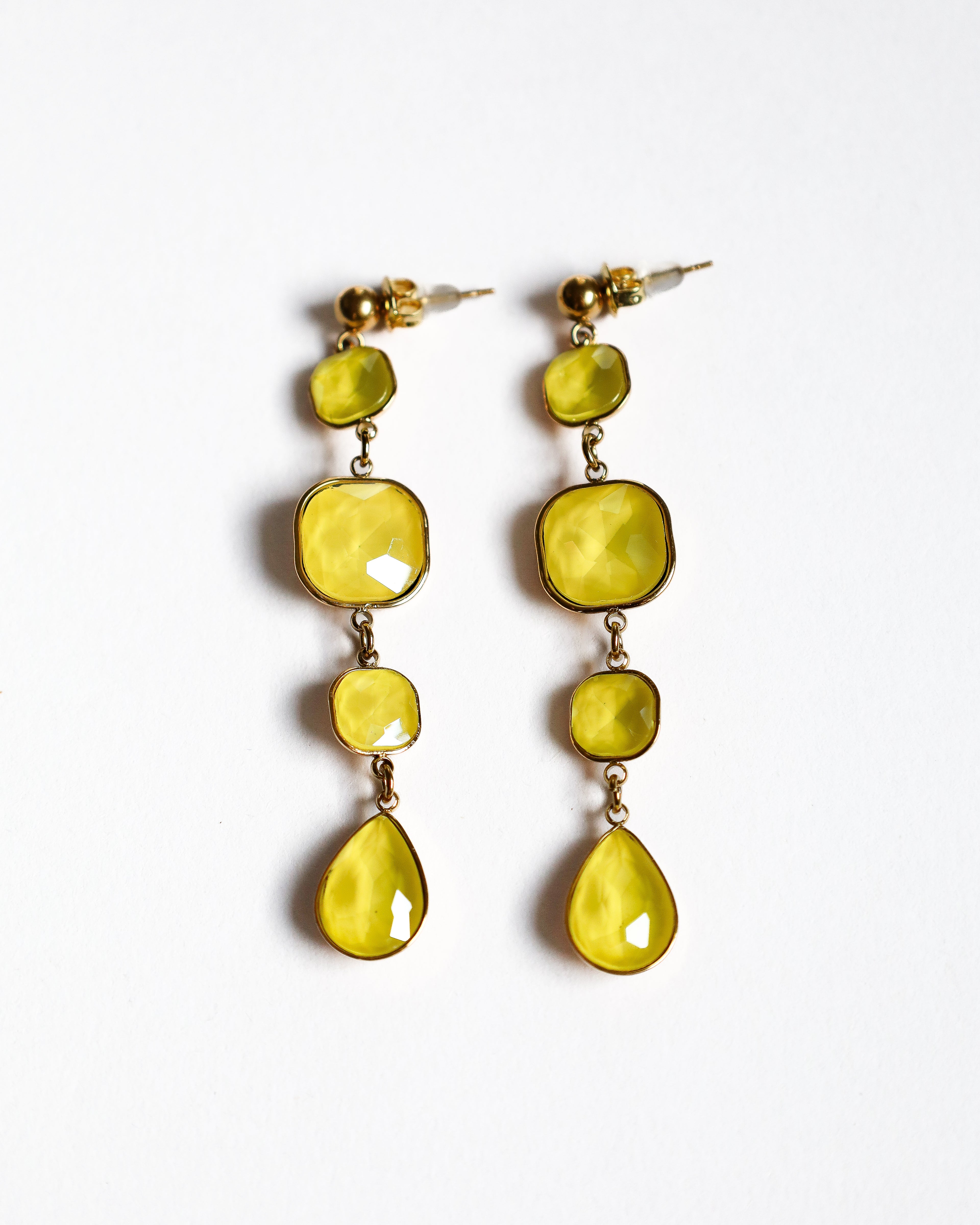 Brincos Gotas Douradas Amarelo Sol