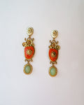 Brincos Sol & Flor Coral