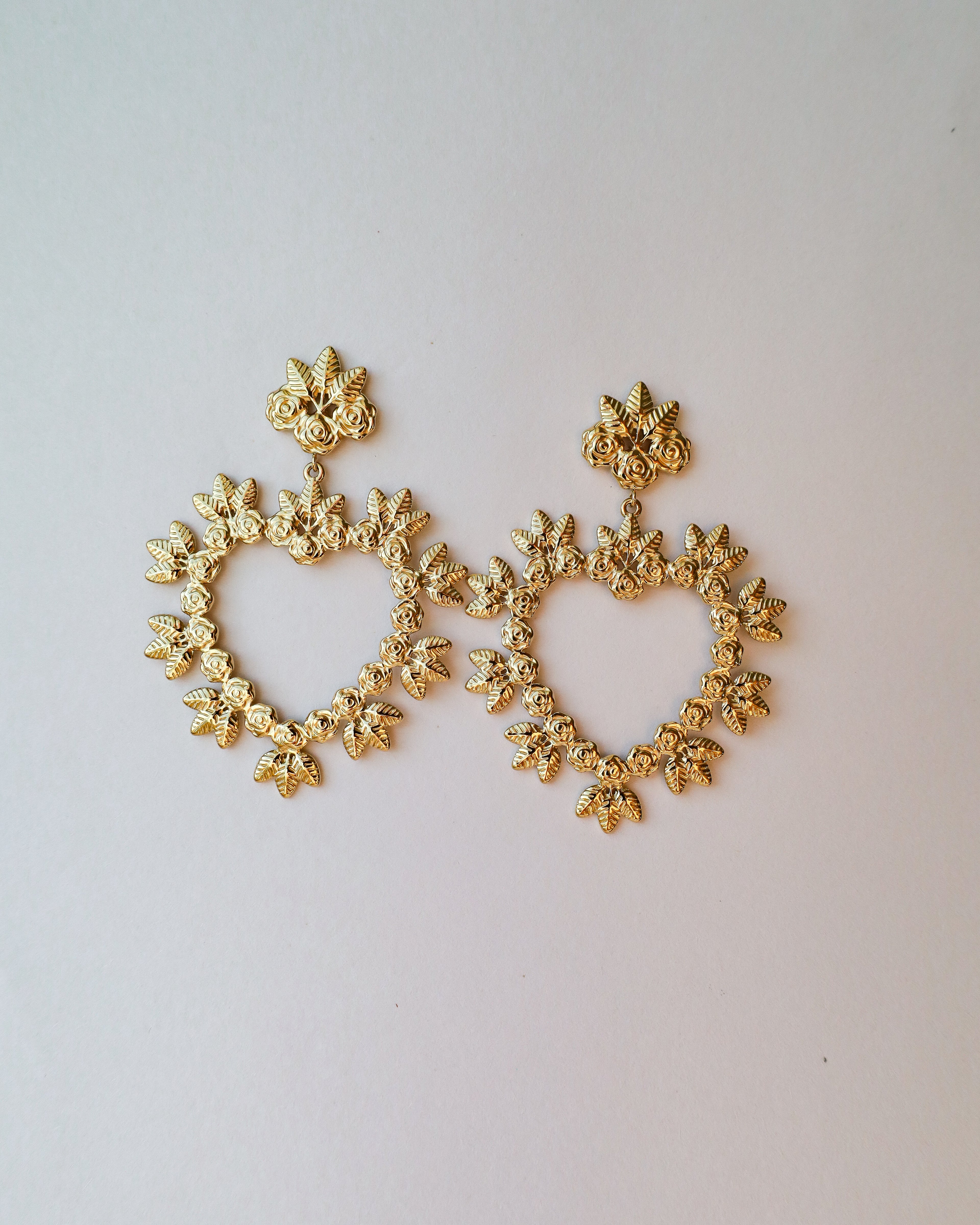 Brincos Coração Rosé Dourado