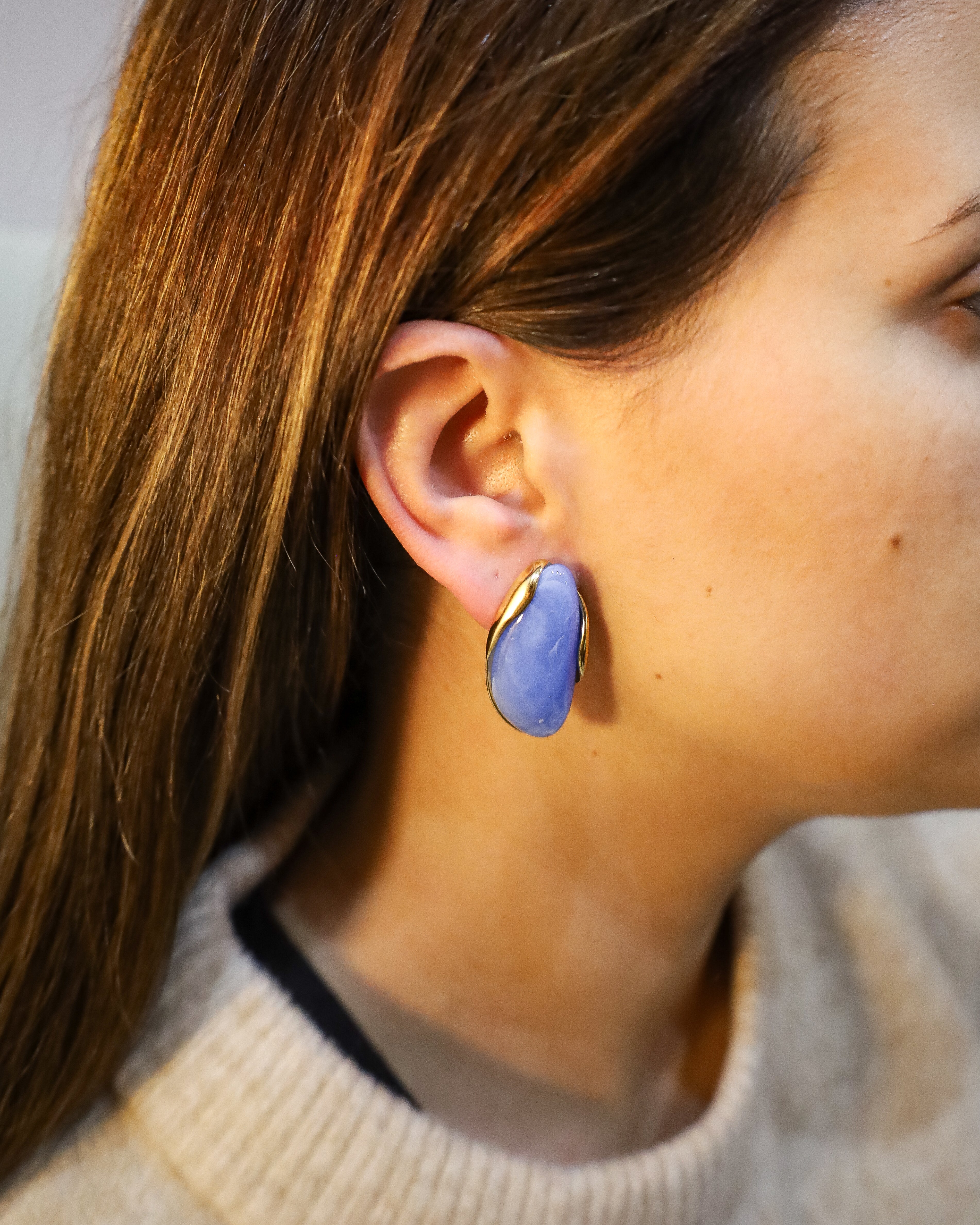 Brincos Resina Azul Serenity