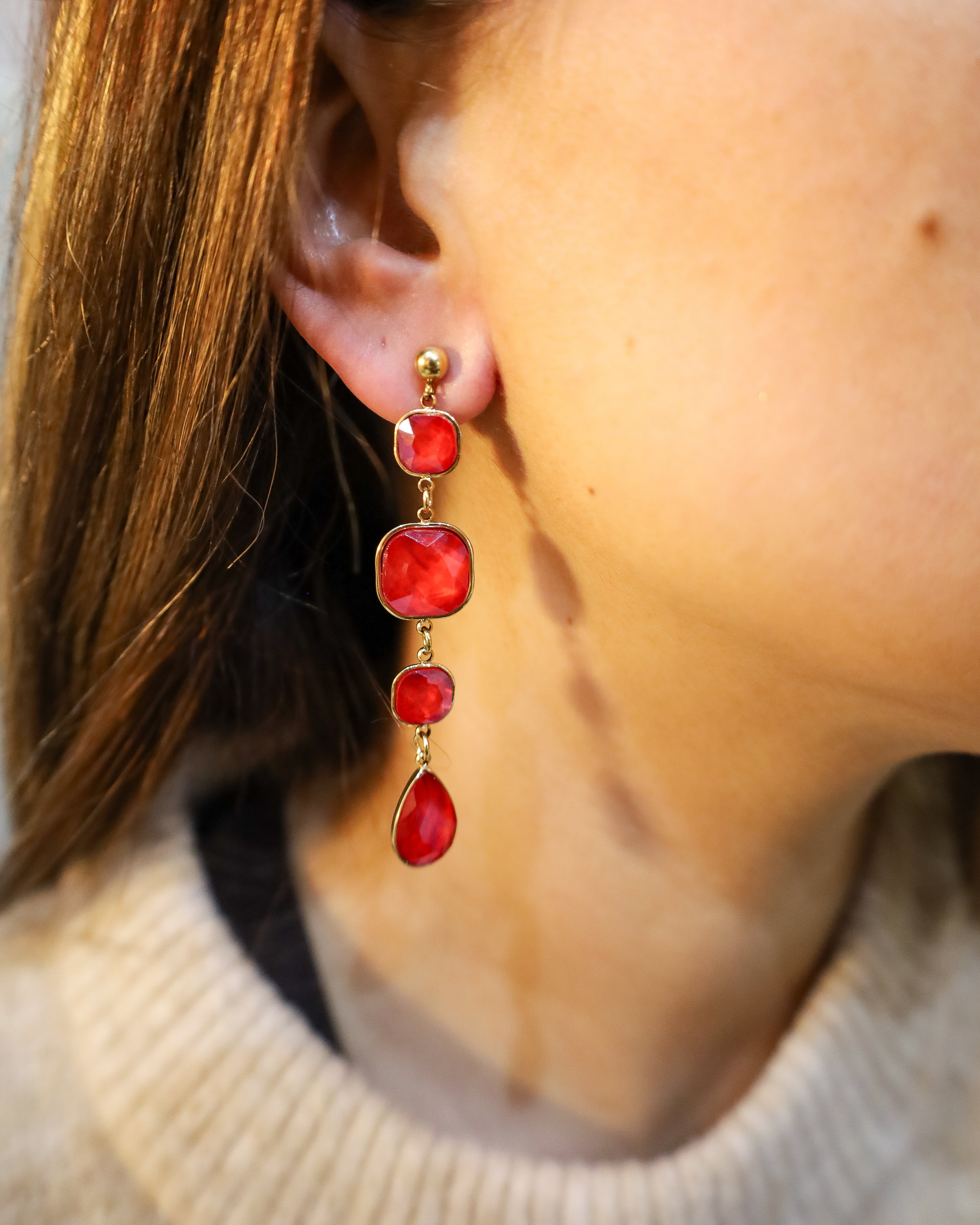 Brincos Rubi Intenso