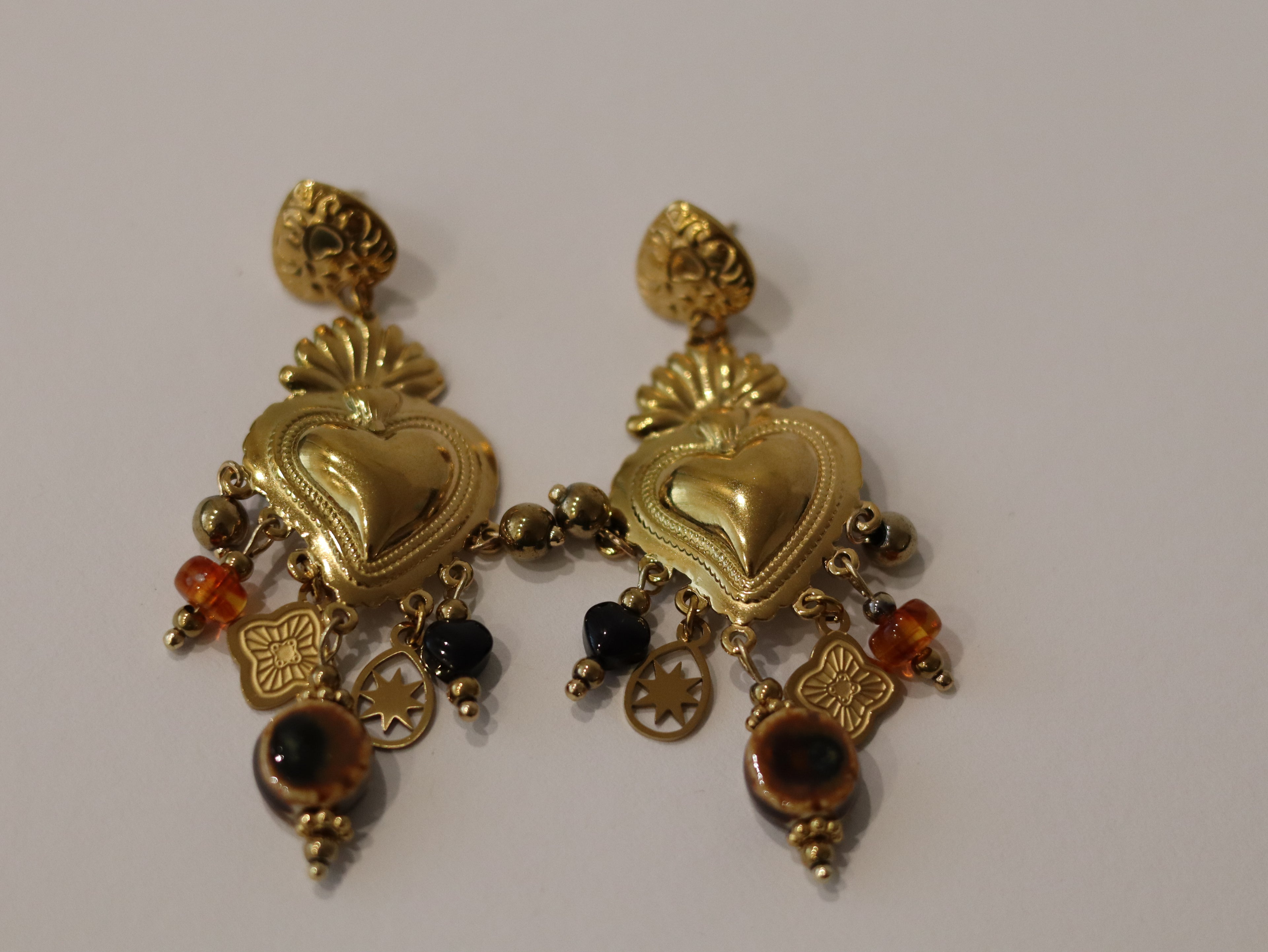 Brincos Coração Imperial Dourado