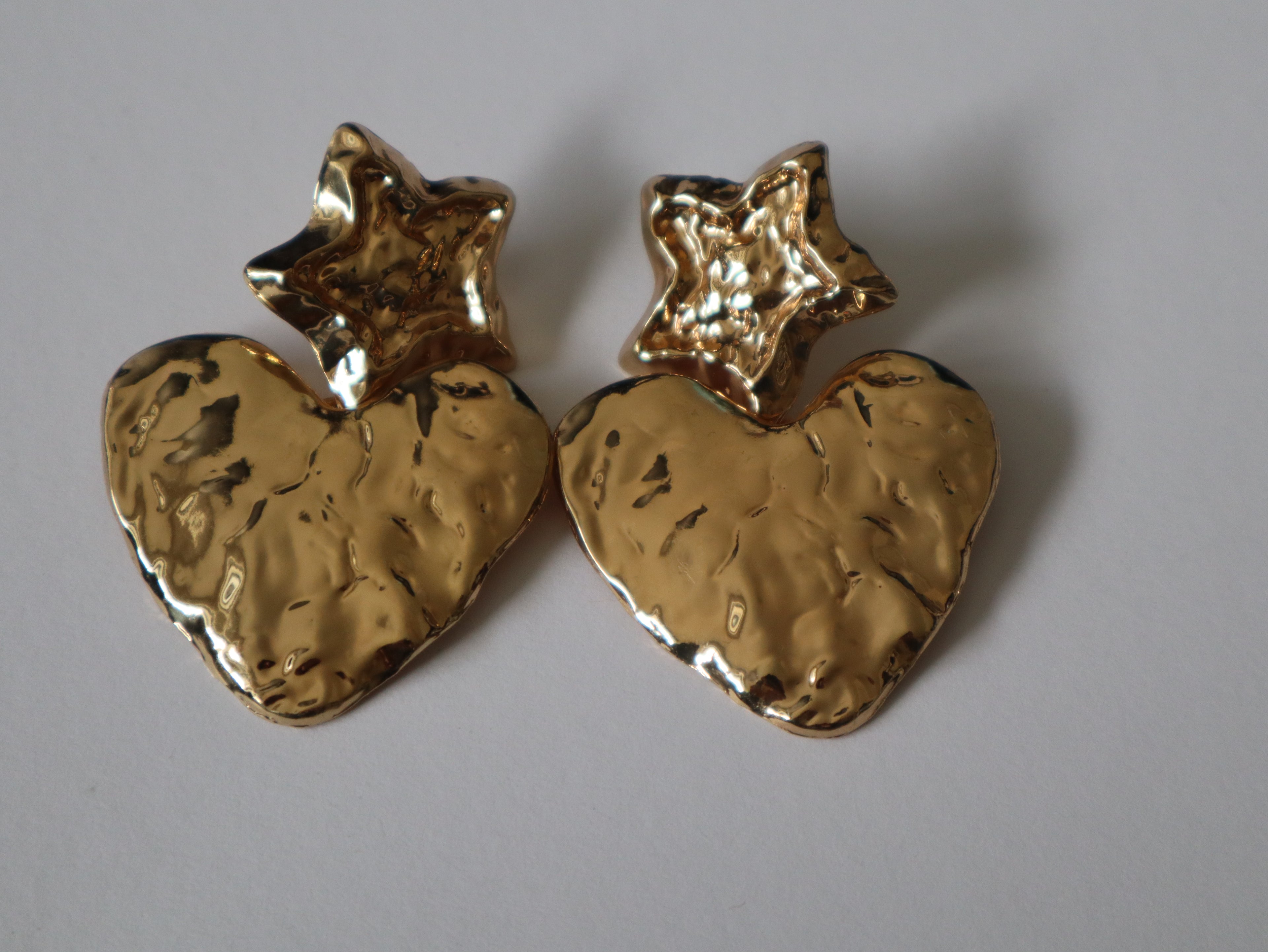 Brincos Coração Estrela Dourados