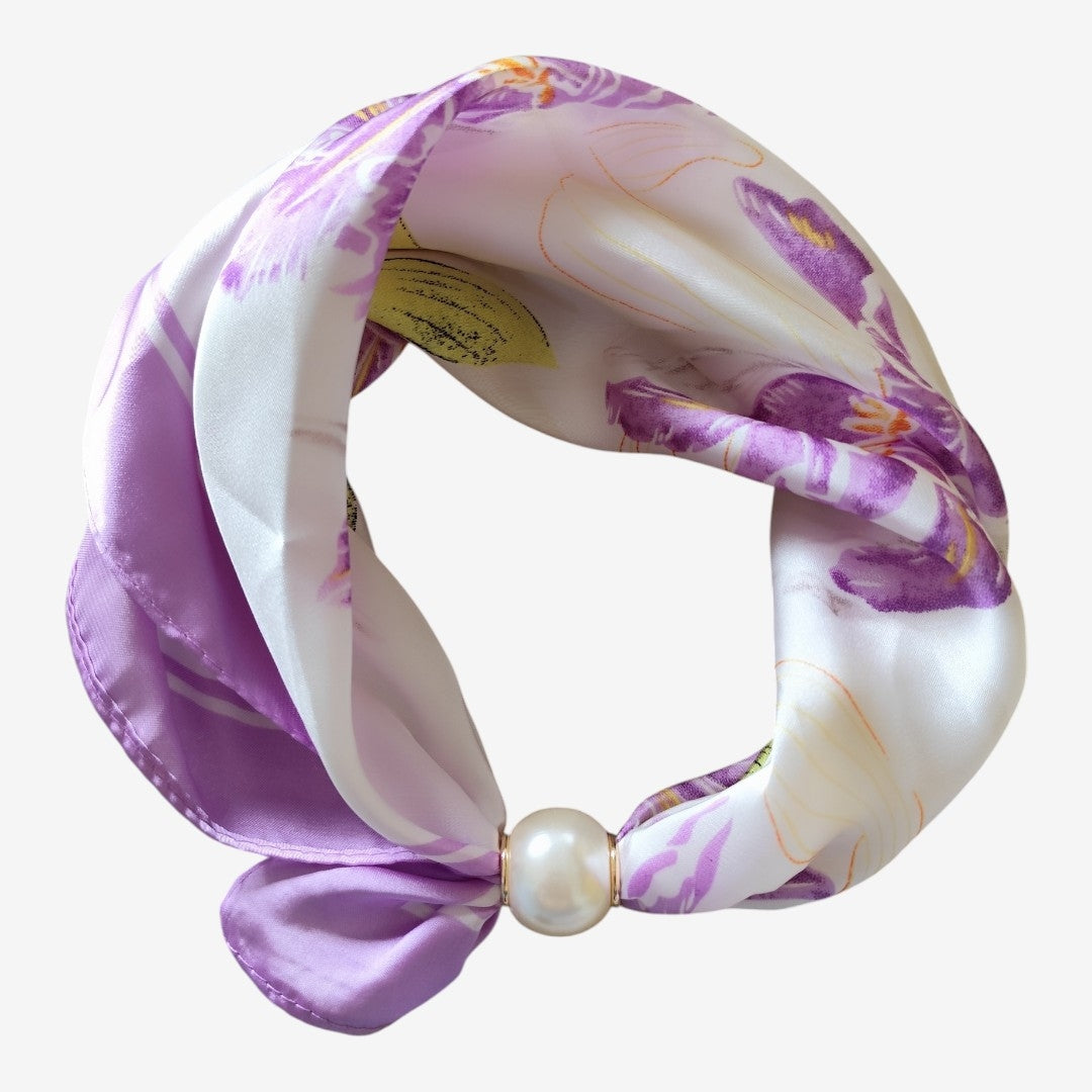 Lenço Floral Lilás Elegance