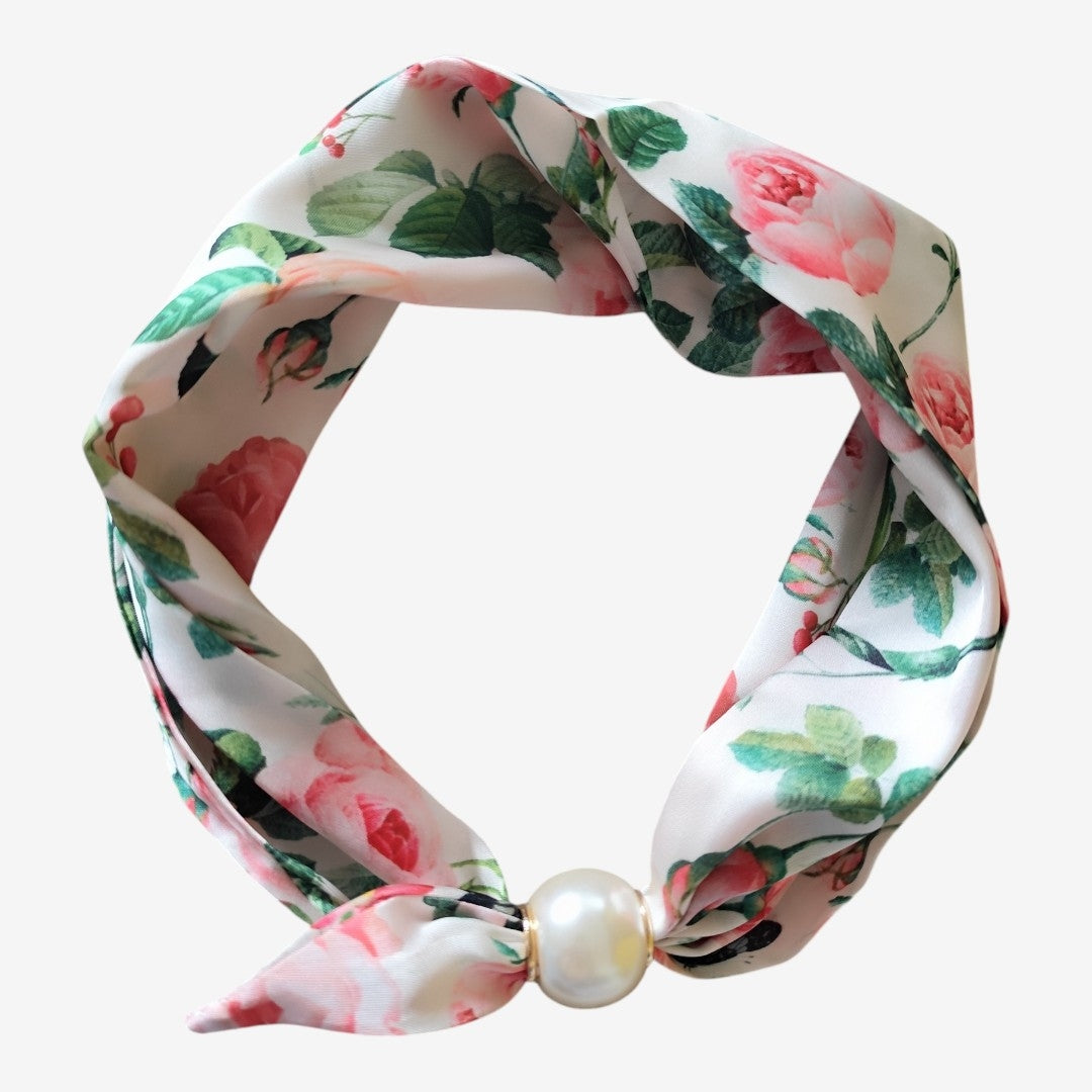 Lenço Floral Rosé Elegance