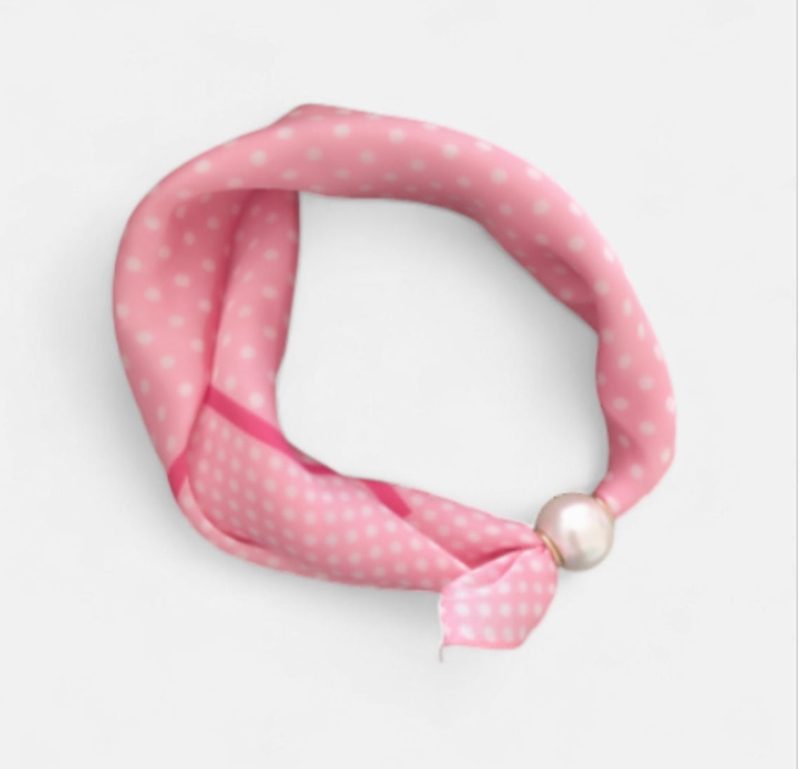 Lenço Poá Rosa Elegance