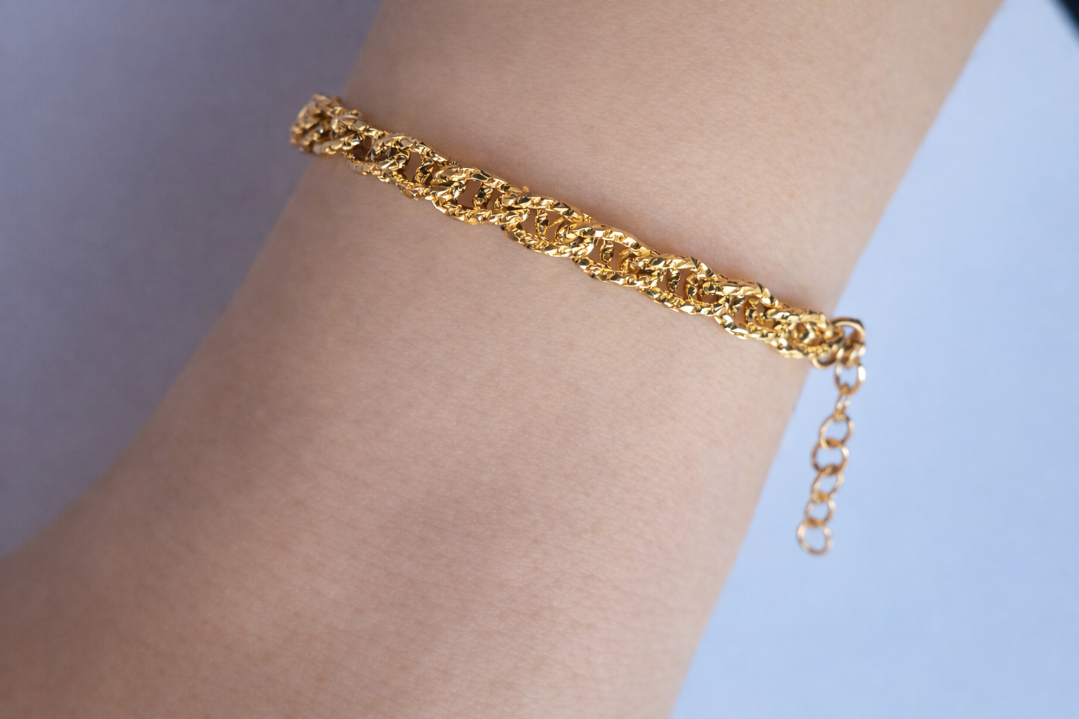 Pulseira Dourada Corrente Elegance