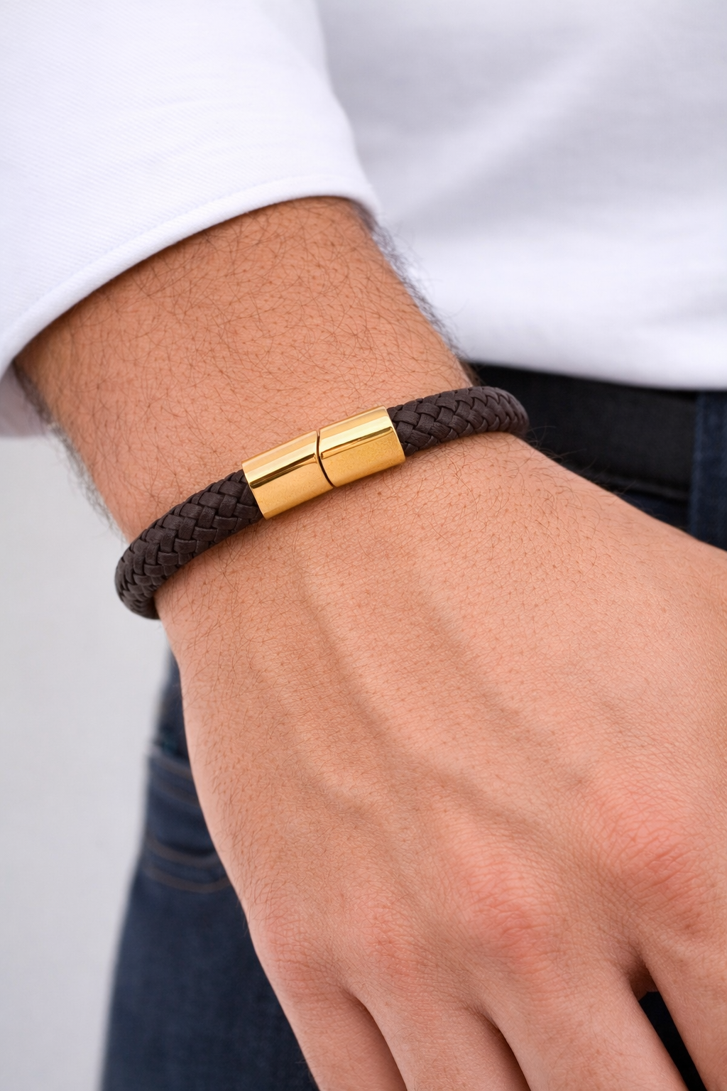 Pulseira Masculina Brown Gold