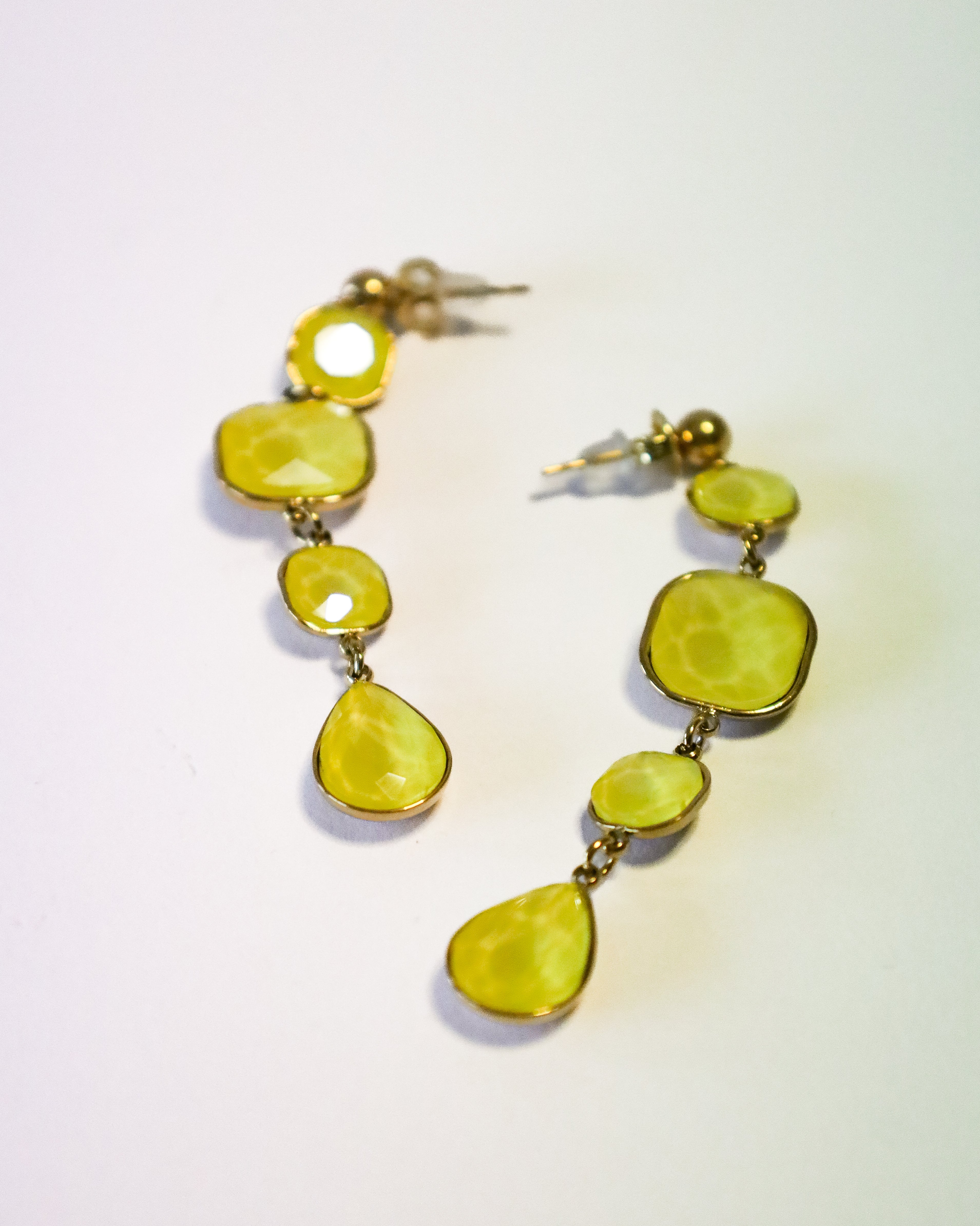 Brincos Gotas Douradas Amarelo Sol