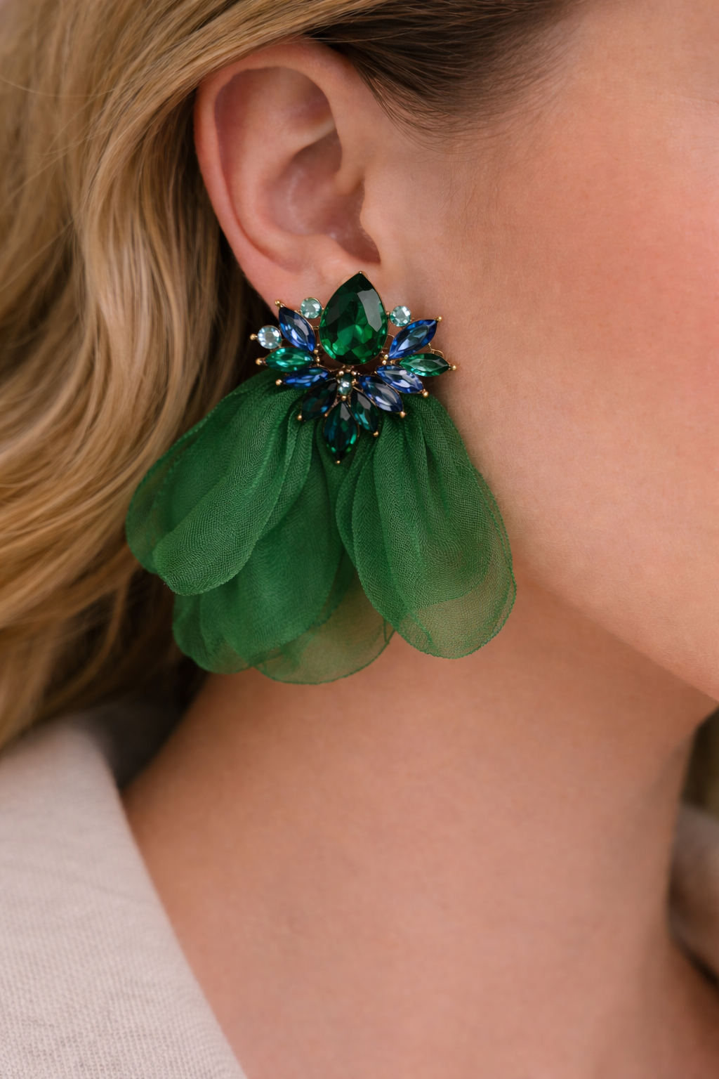 Brincos Esmeralda Jardim