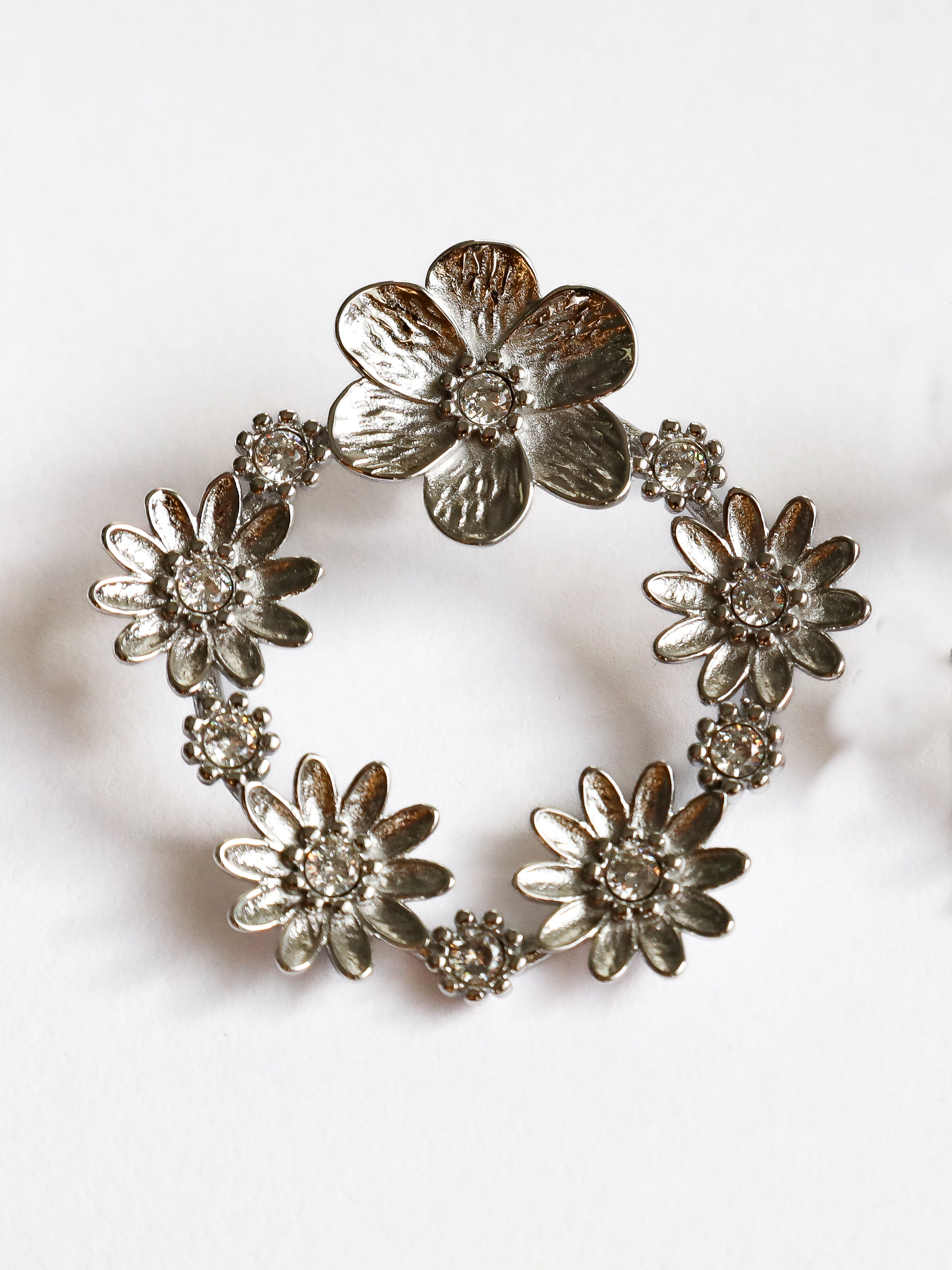 Brincos Jardim de Flores Prateado