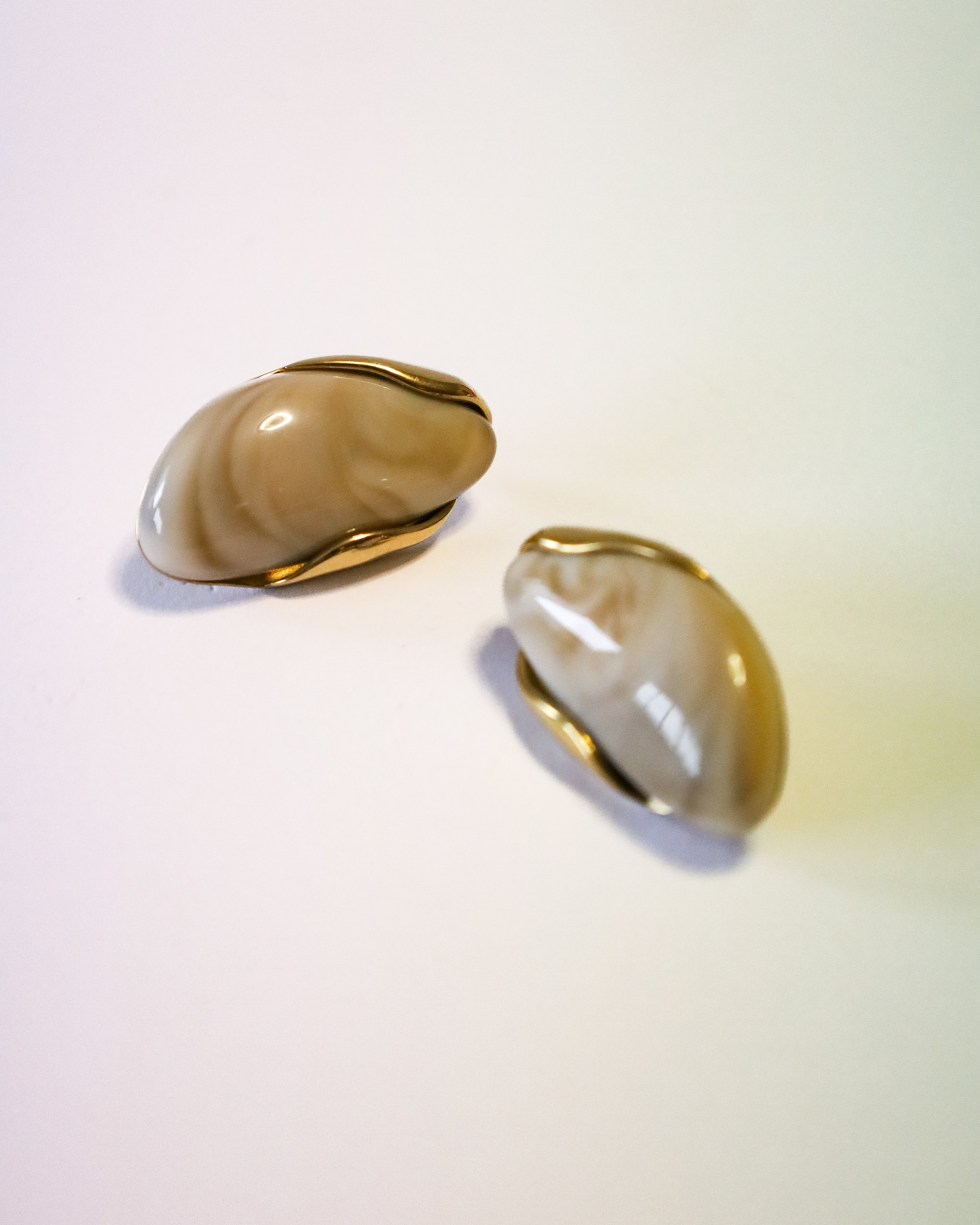 Brincos Resina Marfim Elegance